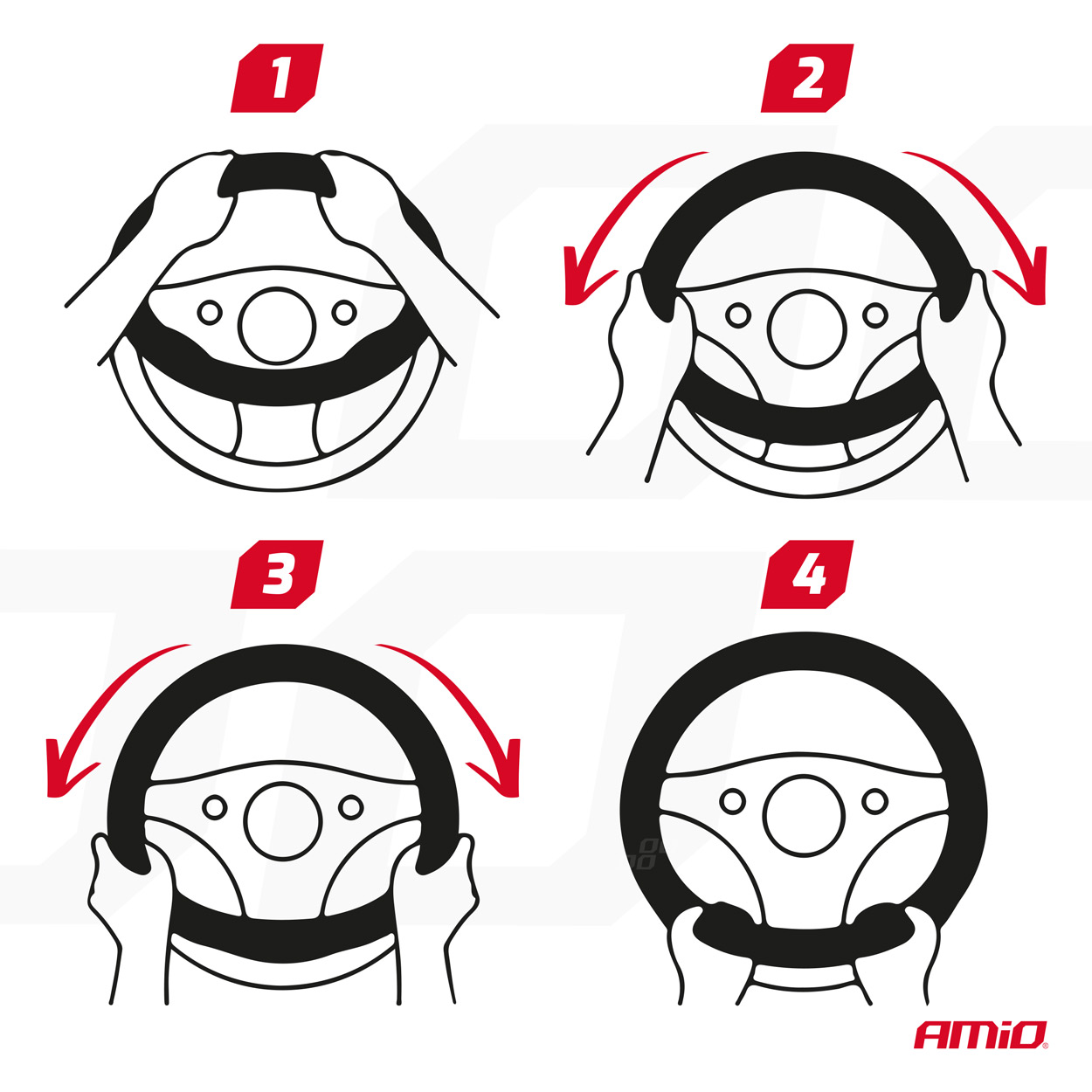 Husa volan auto, model SWC-62, marime M, dimaetru volan 37-39 cm FAVLine Selection