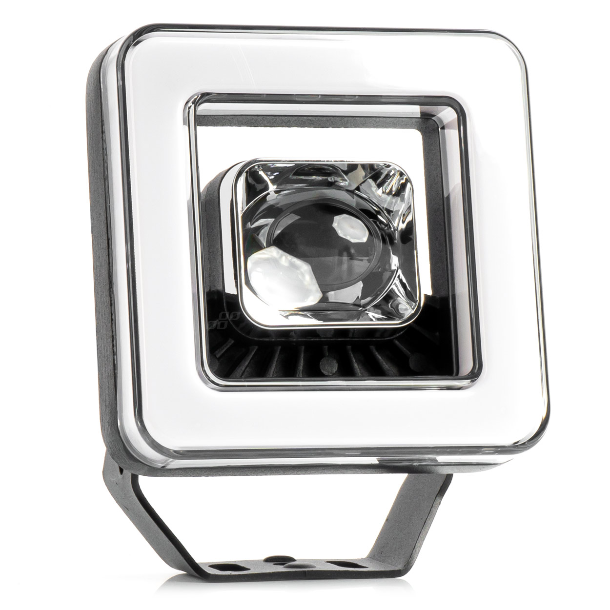 Proiector LED cu Angel Eye model AWL57, pozitie, semnalizare, faza lunga/scurta, pentru Off-Road, ATV, SSV, putere 45W, 8000lm, tensiune 9-36V, dimensiuni 114,5 x 114,5 x 51 mm FAVLine Selection