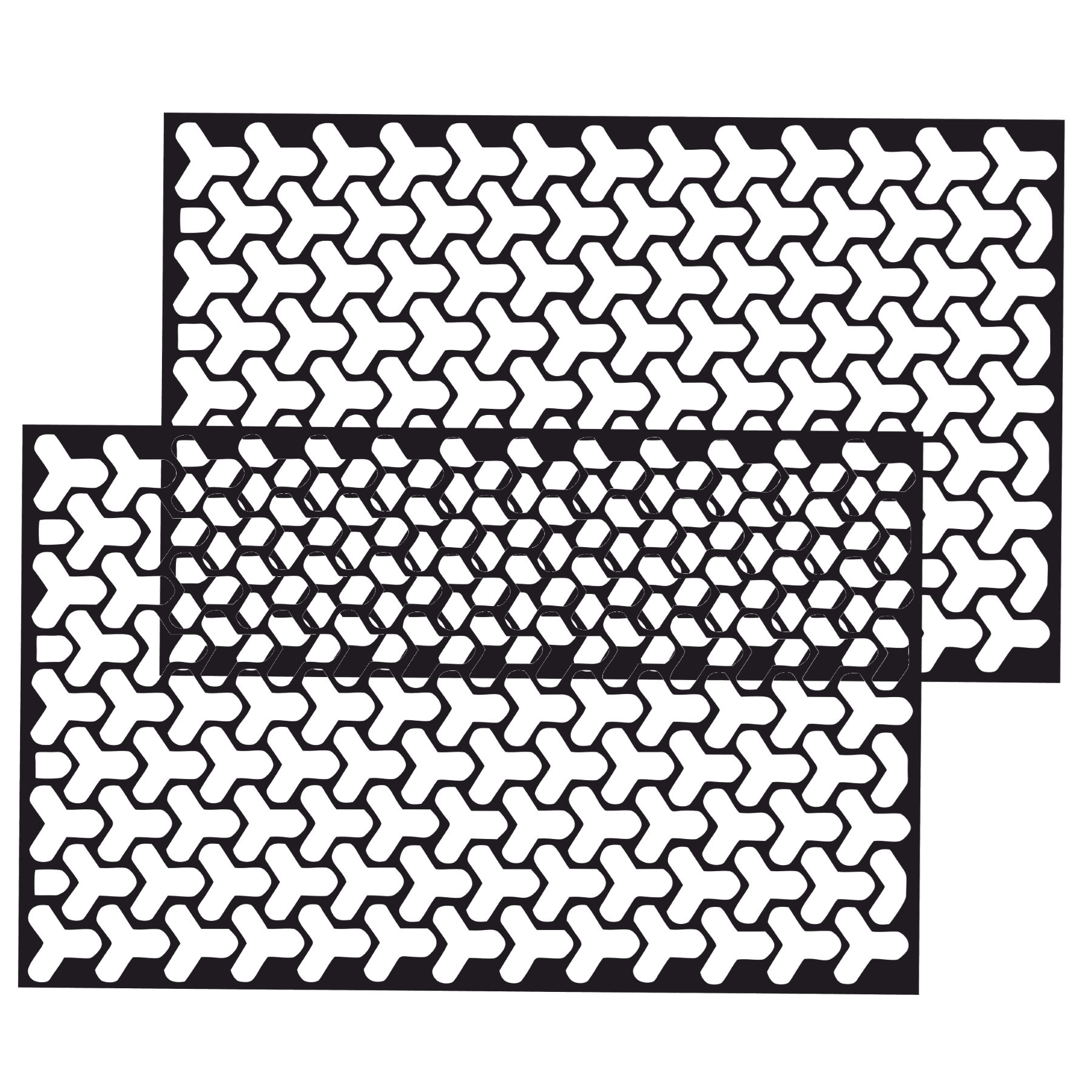 Set 2 folii autoadezive decupate pentru decorarea stopurilor auto, dimensiune 2 x 48 x 30cm, culoare Negru Mat, model HONEYCOMB TRIANGLE FAVLine Selection