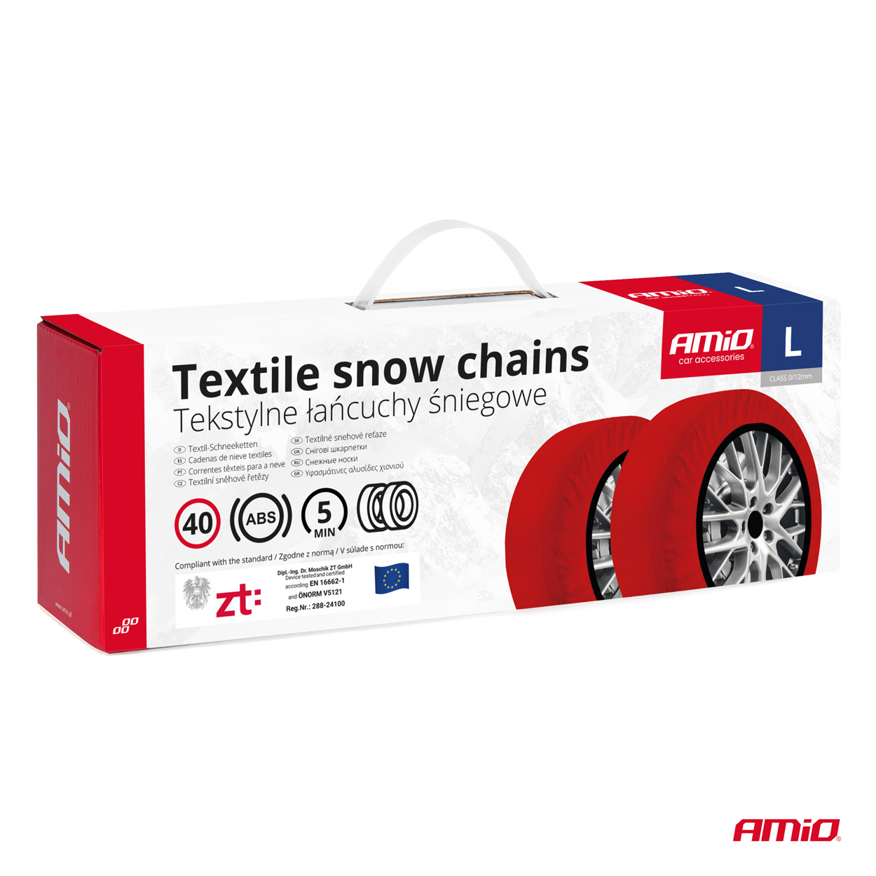 Set 2 lanturi de zapada textile, marime L, omologate EN16662-1 si Onorm V5121 FAVLine Selection