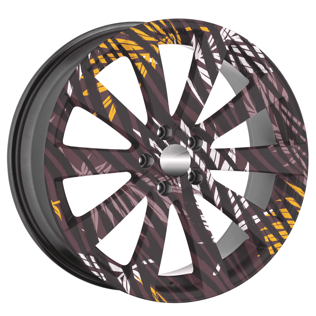 Set 4 Folii Imprimate Outdoor cu EcoSolvent, autoadezive, pentru decorarea jantelor auto, dimetru 60 cm, model FJT-03 FAVLine Selection