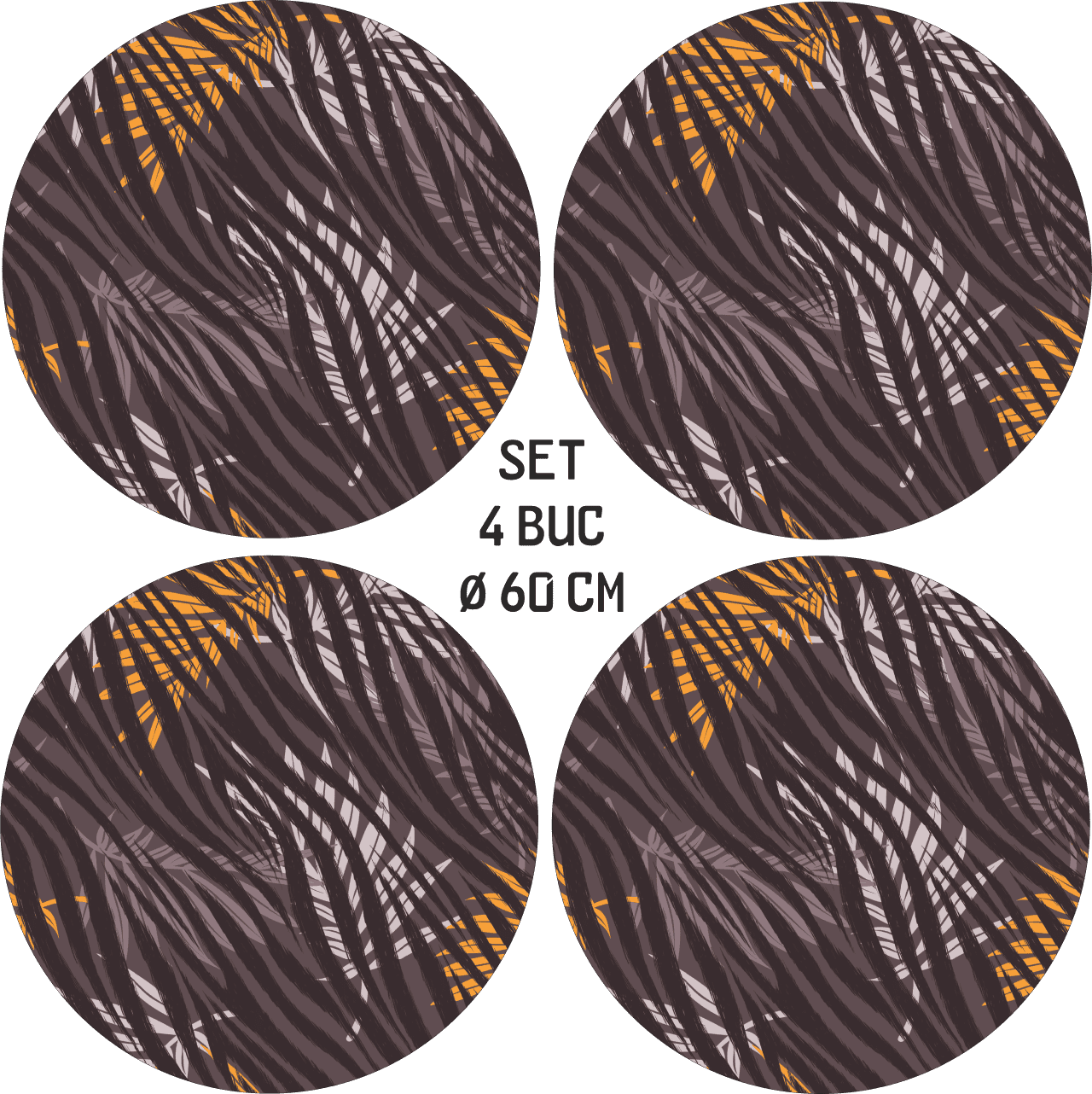 Set 4 Folii Imprimate Outdoor cu EcoSolvent, autoadezive, pentru decorarea jantelor auto, dimetru 60 cm, model FJT-03 FAVLine Selection