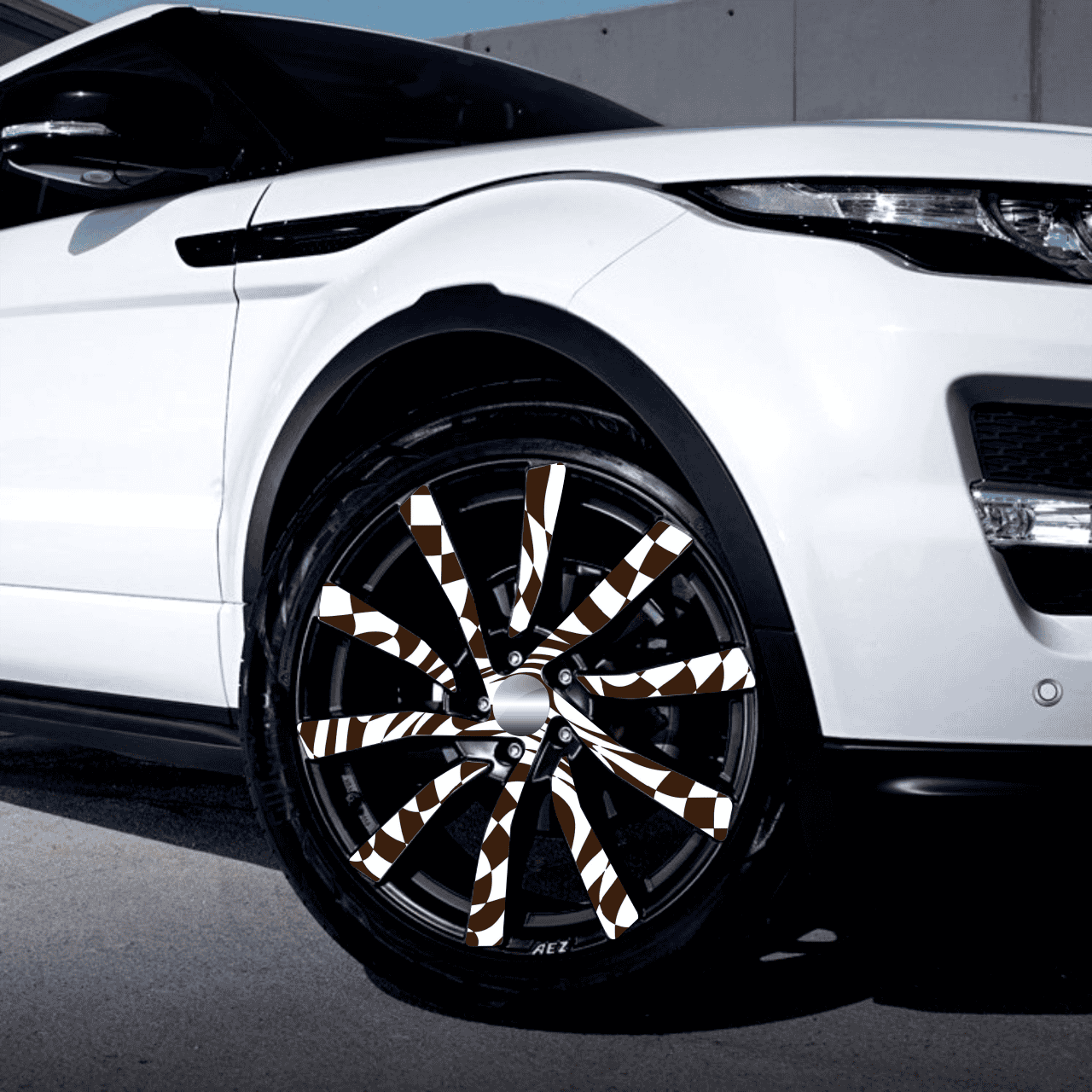 Set 4 Folii Imprimate Outdoor cu EcoSolvent, autoadezive, pentru decorarea jantelor auto, dimetru 60 cm, model FJT-04 FAVLine Selection