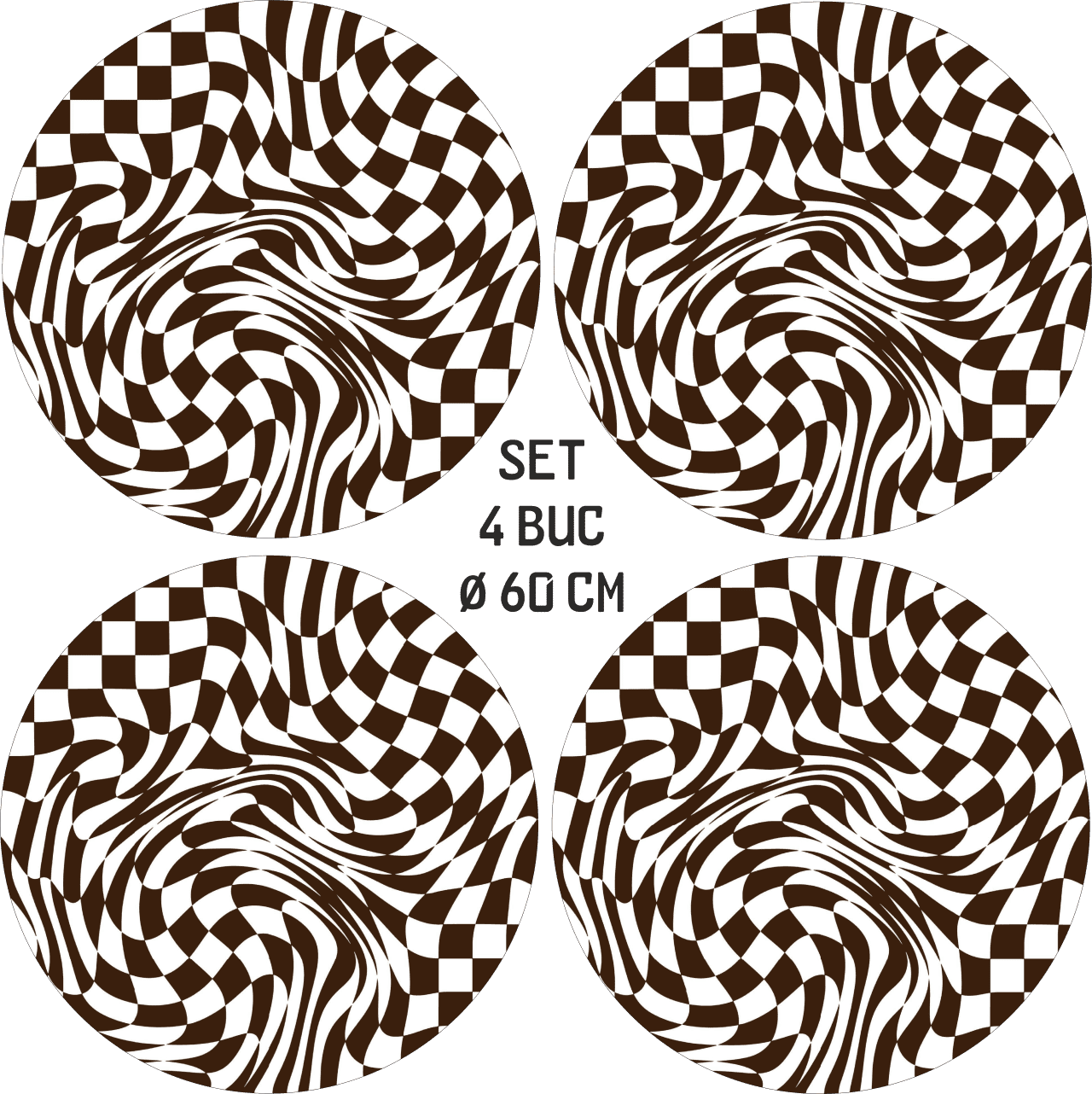 Set 4 Folii Imprimate Outdoor cu EcoSolvent, autoadezive, pentru decorarea jantelor auto, dimetru 60 cm, model FJT-04 FAVLine Selection