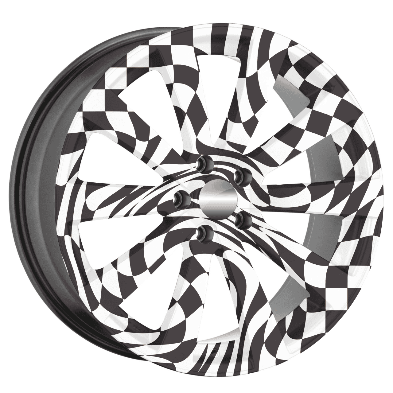 Set 4 Folii Imprimate Outdoor cu EcoSolvent, autoadezive, pentru decorarea jantelor auto, dimetru 60 cm, model FJT-04 FAVLine Selection