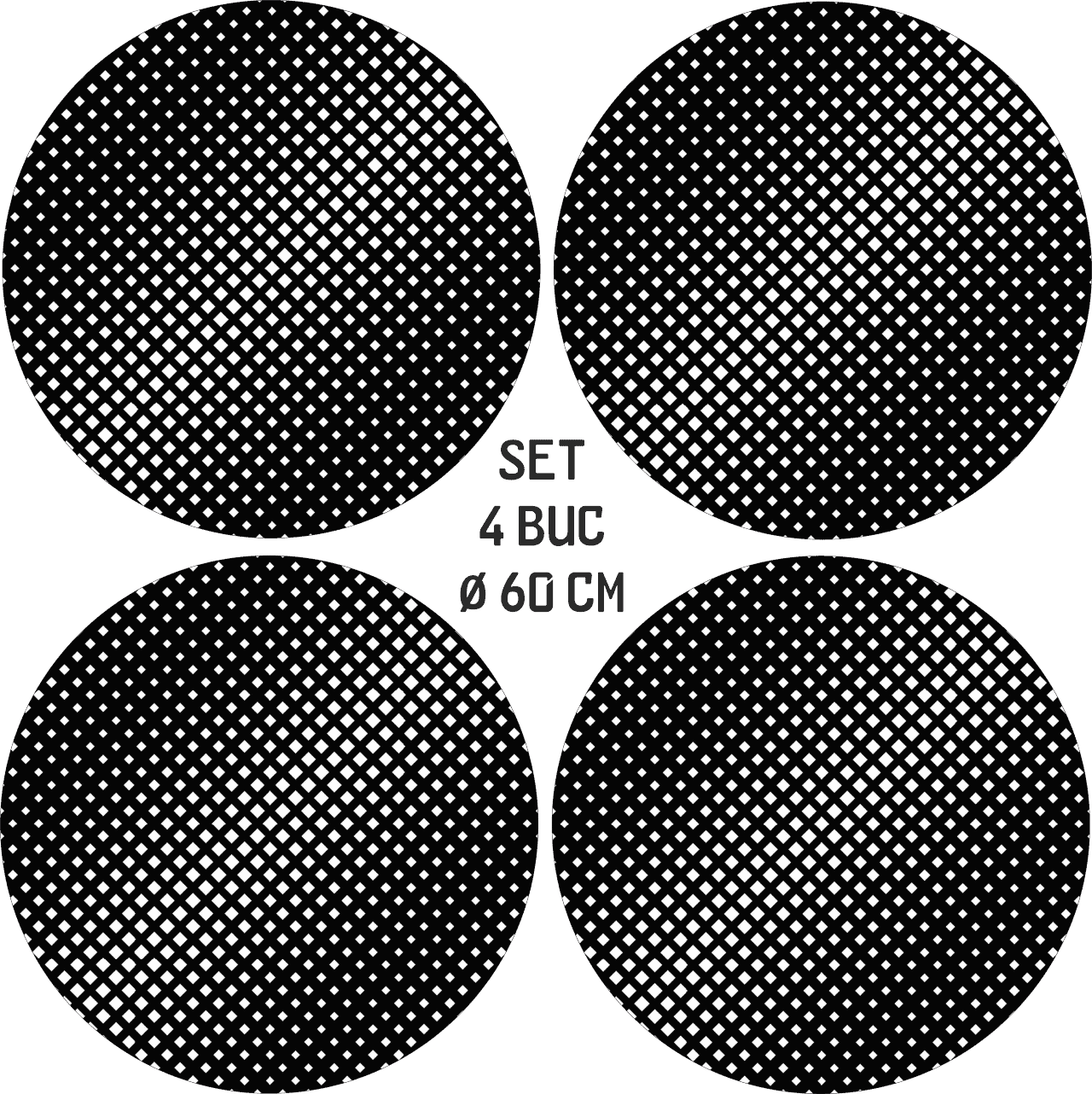 Set 4 Folii Imprimate Outdoor cu EcoSolvent, autoadezive, pentru decorarea jantelor auto, dimetru 60 cm, model FJT-05 FAVLine Selection