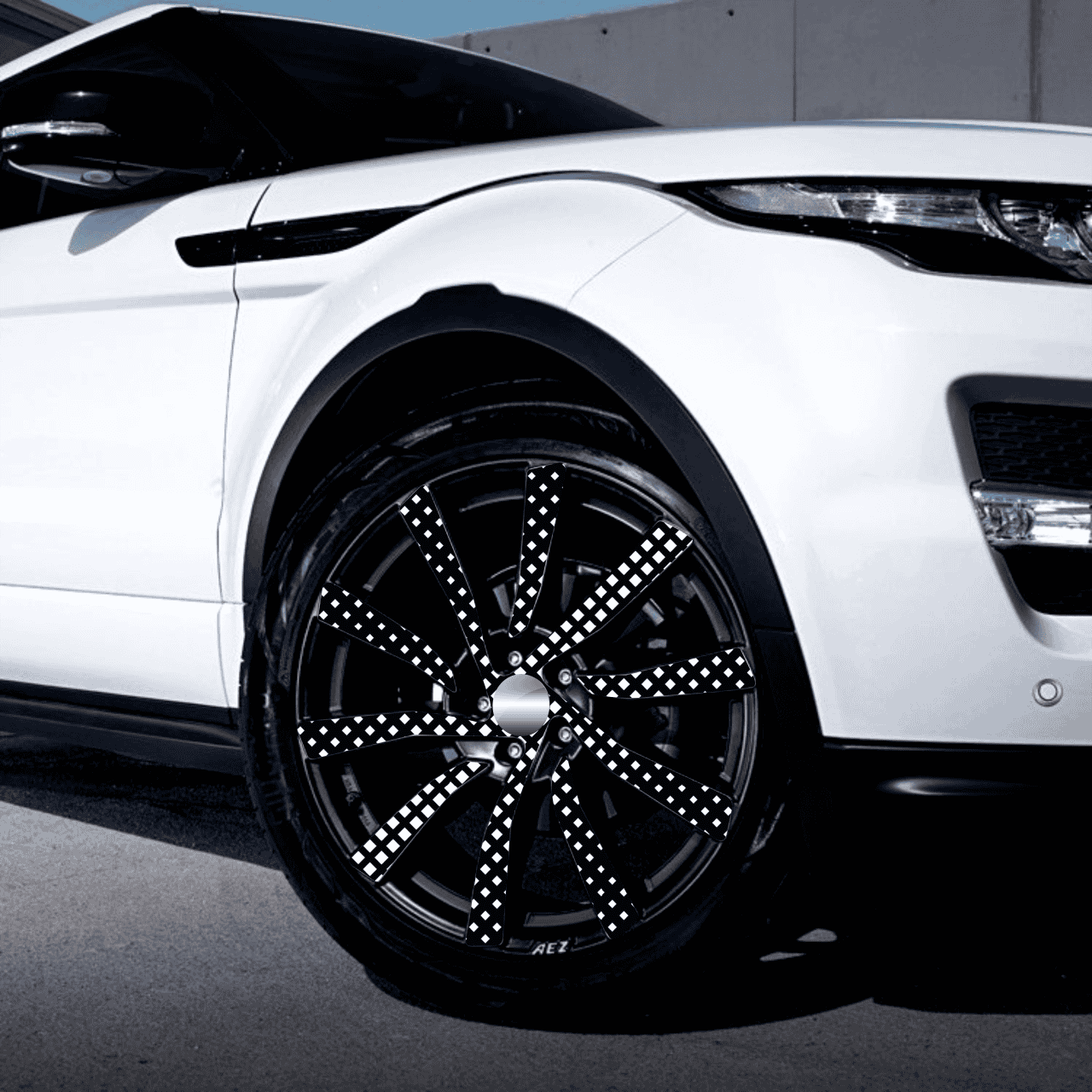 Set 4 Folii Imprimate Outdoor cu EcoSolvent, autoadezive, pentru decorarea jantelor auto, dimetru 60 cm, model FJT-05 FAVLine Selection