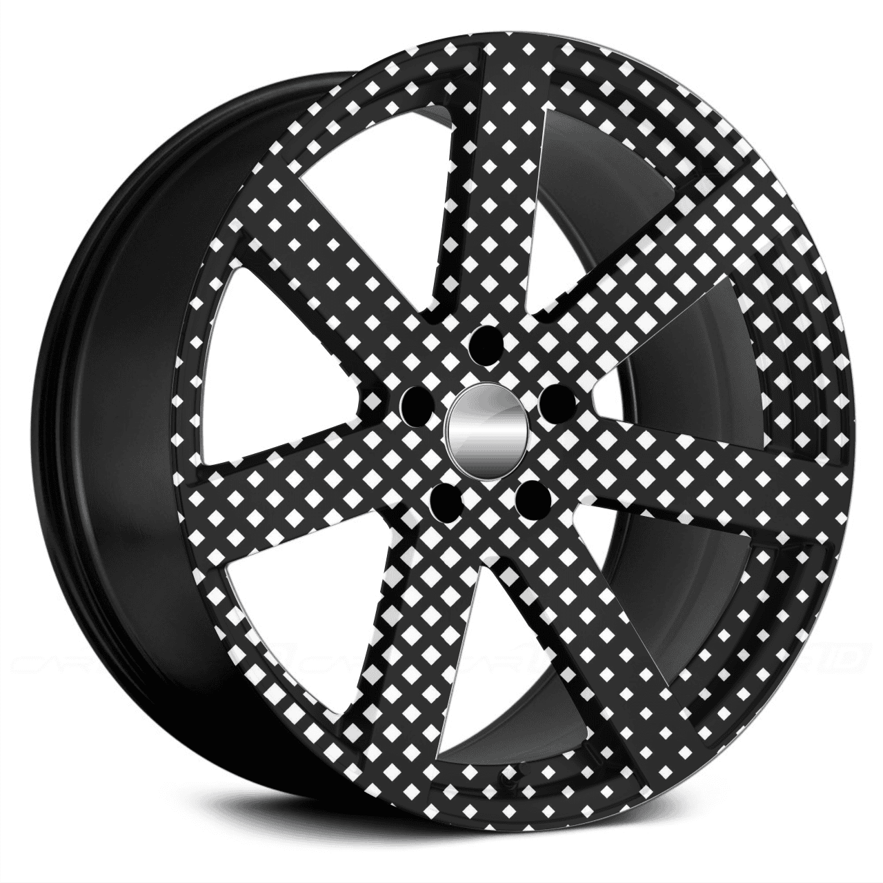 Set 4 Folii Imprimate Outdoor cu EcoSolvent, autoadezive, pentru decorarea jantelor auto, dimetru 60 cm, model FJT-05 FAVLine Selection