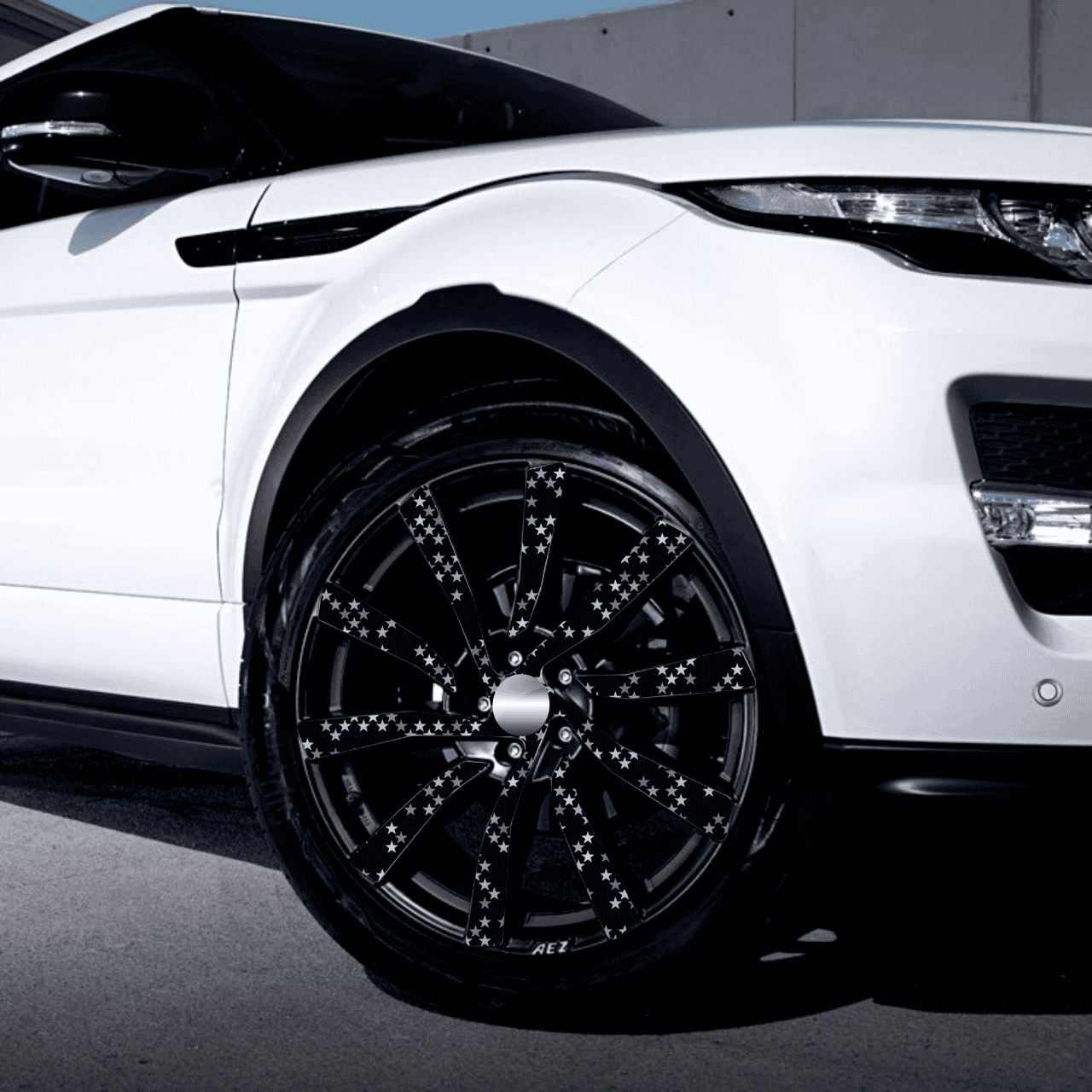 Set 4 Folii Imprimate Outdoor cu EcoSolvent, autoadezive, pentru decorarea jantelor auto, dimetru 60 cm, model FJT-06 FAVLine Selection