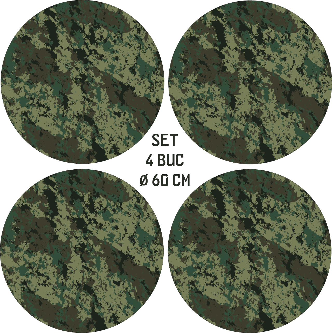 Set 4 Folii Imprimate Outdoor cu EcoSolvent, autoadezive, pentru decorarea jantelor auto, dimetru 60 cm, model FJT-07 FAVLine Selection