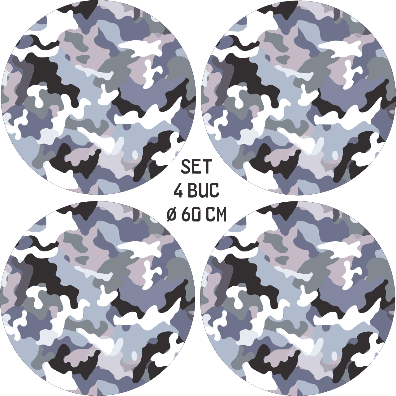 Set 4 Folii Imprimate Outdoor cu EcoSolvent, autoadezive, pentru decorarea jantelor auto, dimetru 60 cm, model FJT-08 FAVLine Selection