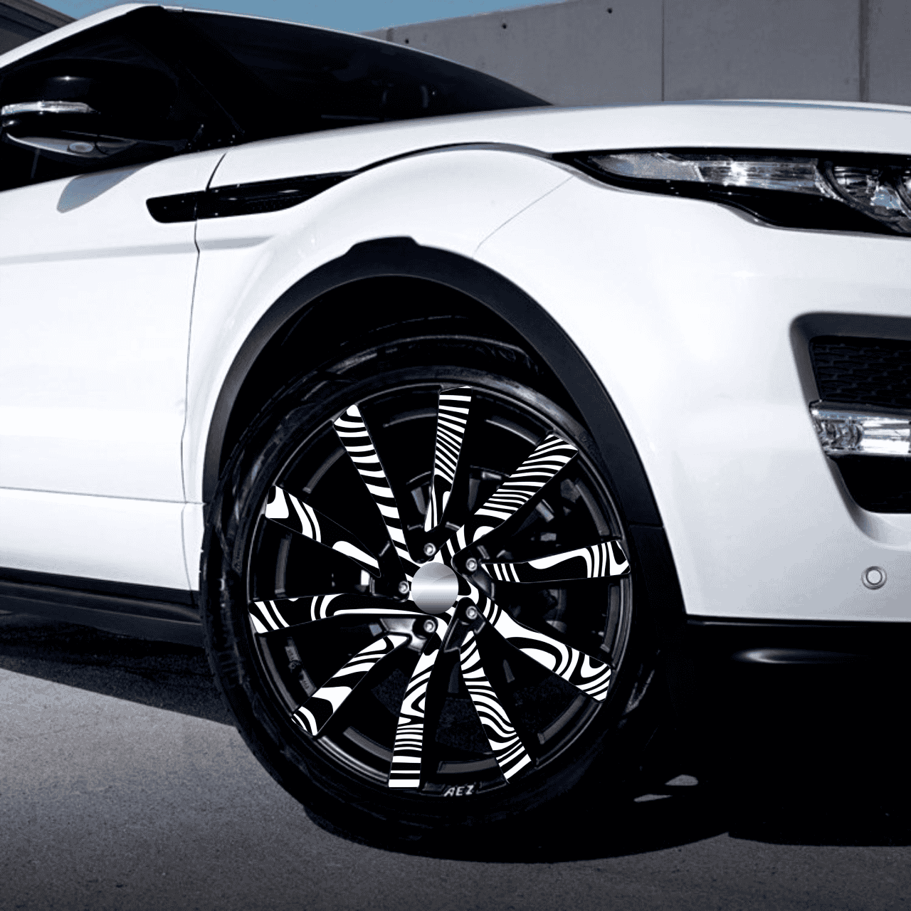 Set 4 Folii Imprimate Outdoor cu EcoSolvent, autoadezive, pentru decorarea jantelor auto, dimetru 60 cm, model FJT-09 FAVLine Selection