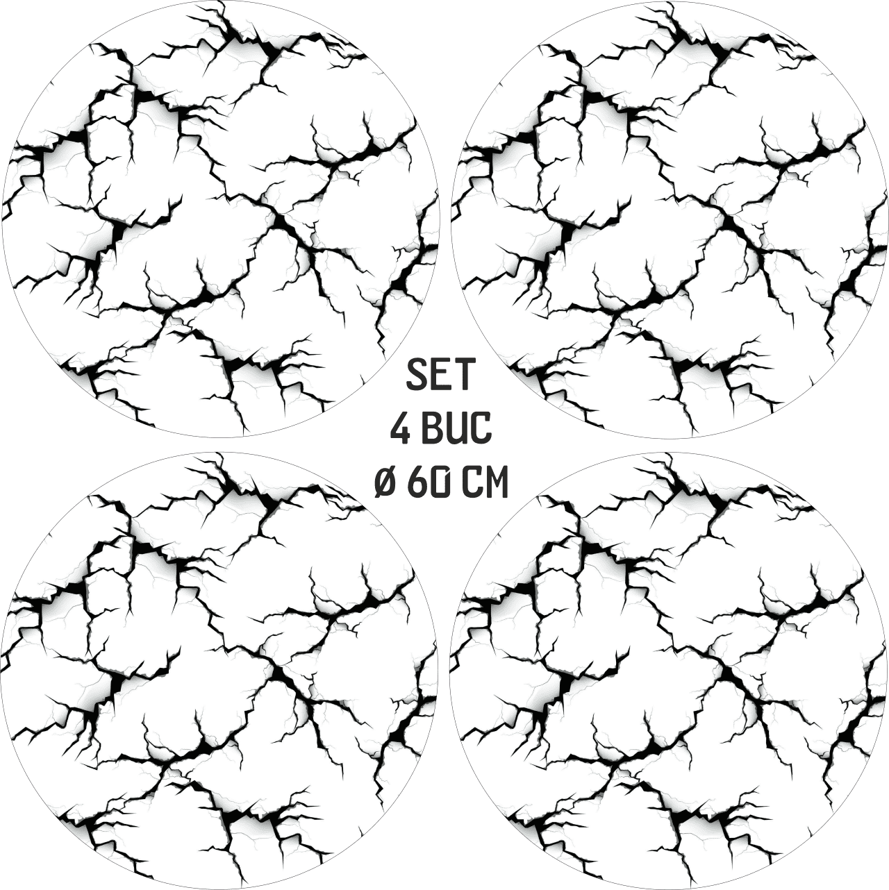 Set 4 Folii Imprimate Outdoor cu EcoSolvent, autoadezive, pentru decorarea jantelor auto, dimetru 60 cm, model FJT-11 FAVLine Selection