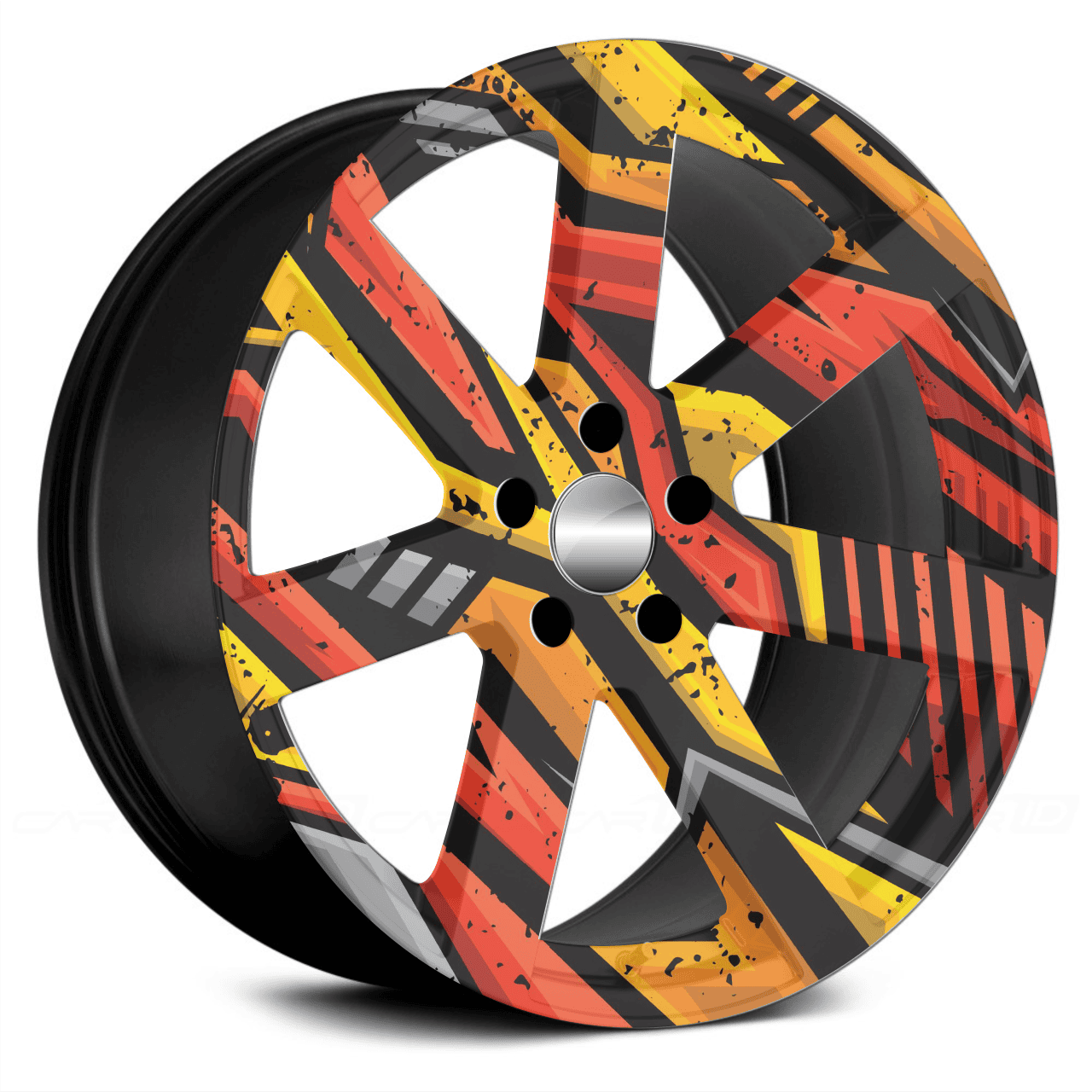 Set 4 Folii Imprimate Outdoor cu EcoSolvent, autoadezive, pentru decorarea jantelor auto, dimetru 60 cm, model FJT-13 FAVLine Selection