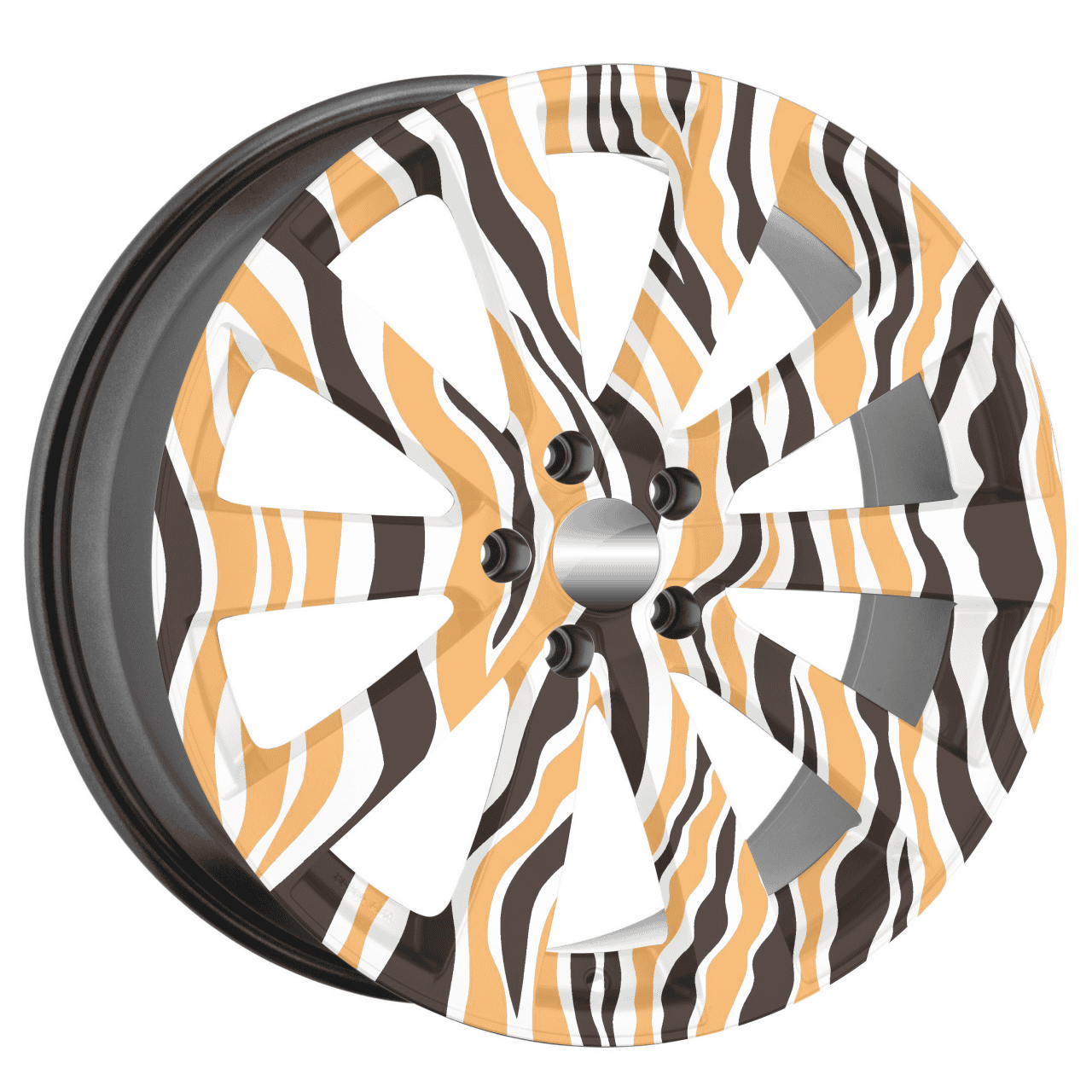 Set 4 Folii Imprimate Outdoor cu EcoSolvent, autoadezive, pentru decorarea jantelor auto, dimetru 60 cm, model FJT-14 FAVLine Selection