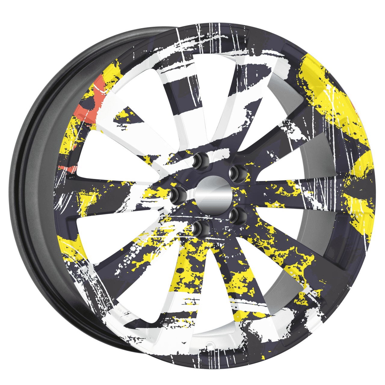 Set 4 Folii Imprimate Outdoor cu EcoSolvent, autoadezive, pentru decorarea jantelor auto, dimetru 60 cm, model FJT-16 FAVLine Selection