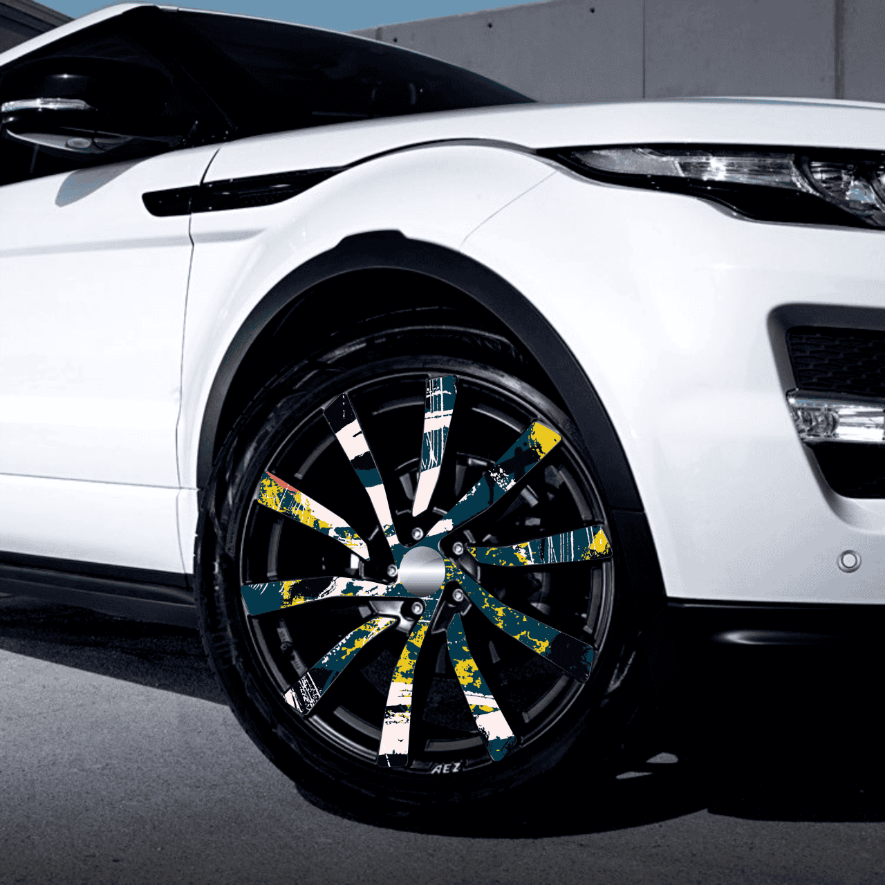 Set 4 Folii Imprimate Outdoor cu EcoSolvent, autoadezive, pentru decorarea jantelor auto, dimetru 60 cm, model FJT-16 FAVLine Selection