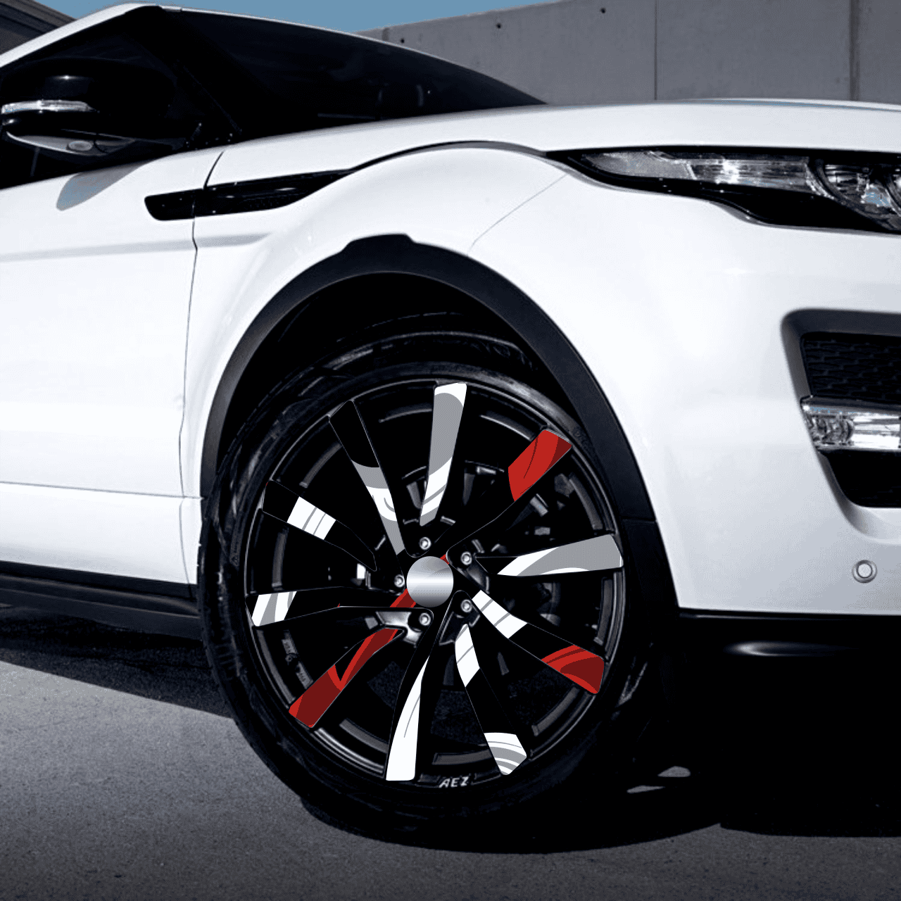 Set 4 Folii Imprimate Outdoor cu EcoSolvent, autoadezive, pentru decorarea jantelor auto, dimetru 60 cm, model FJT-17 FAVLine Selection