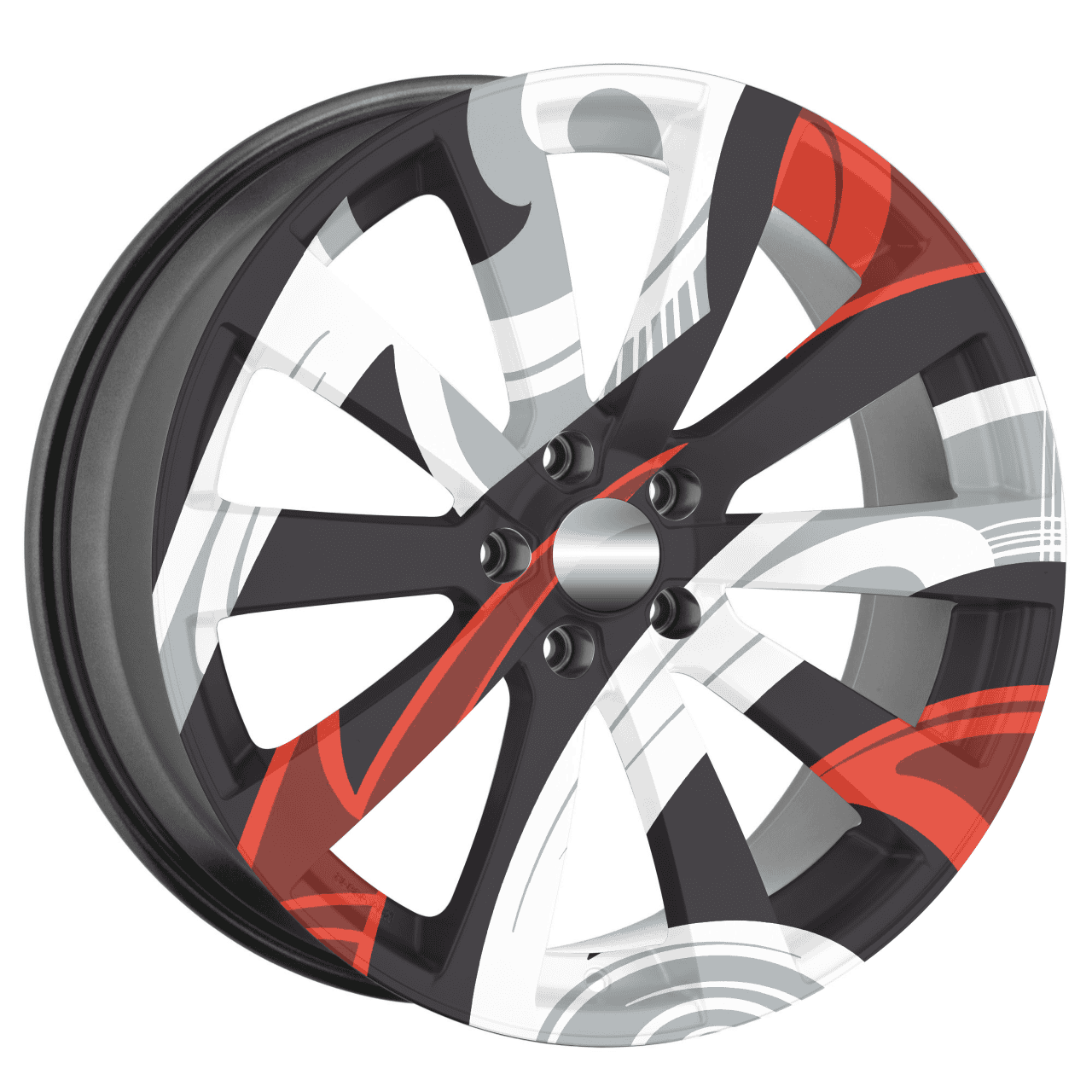 Set 4 Folii Imprimate Outdoor cu EcoSolvent, autoadezive, pentru decorarea jantelor auto, dimetru 60 cm, model FJT-17 FAVLine Selection