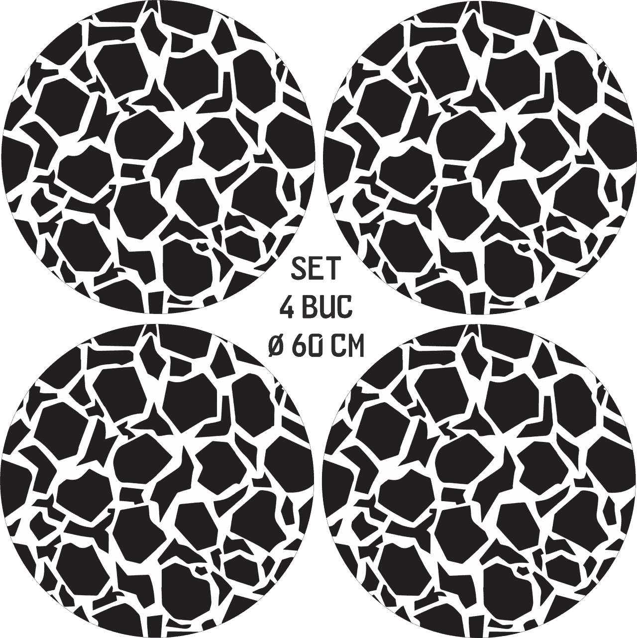 Set 4 Folii Imprimate Outdoor cu EcoSolvent, autoadezive, pentru decorarea jantelor auto, dimetru 60 cm, model FJT-18 FAVLine Selection