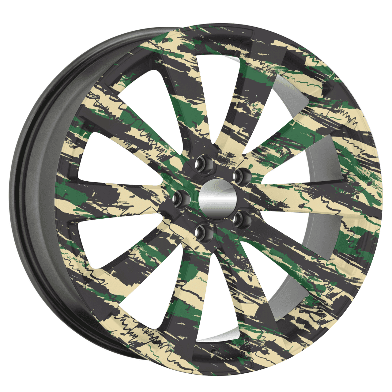 Set 4 Folii Imprimate Outdoor cu EcoSolvent, autoadezive, pentru decorarea jantelor auto, dimetru 60 cm, model FJT-19 FAVLine Selection