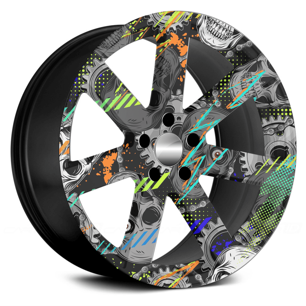 Set 4 Folii Imprimate Outdoor cu EcoSolvent, autoadezive, pentru decorarea jantelor auto, dimetru 60 cm, model FJT-20 FAVLine Selection