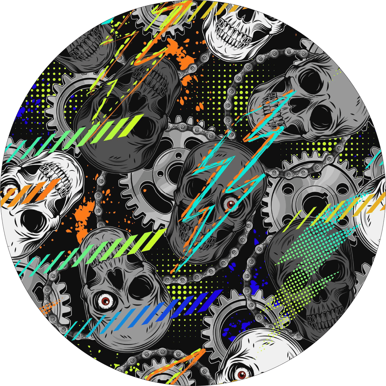 Set 4 Folii Imprimate Outdoor cu EcoSolvent, autoadezive, pentru decorarea jantelor auto, dimetru 60 cm, model FJT-20 FAVLine Selection