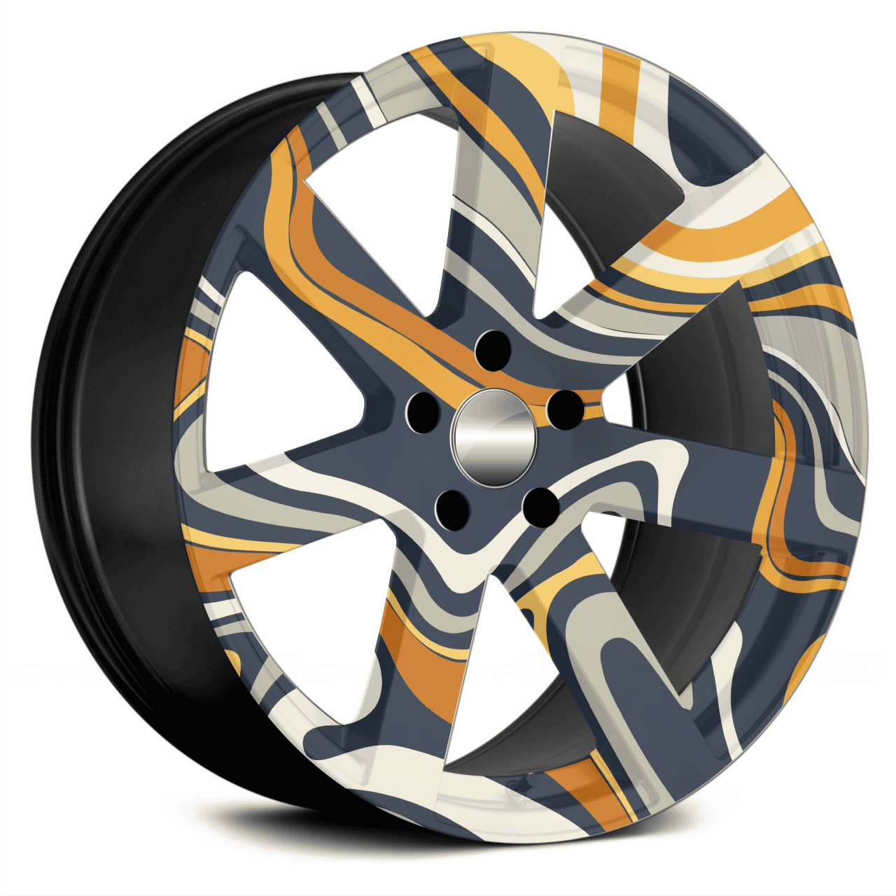 Set 4 Folii Imprimate Outdoor cu EcoSolvent, autoadezive, pentru decorarea jantelor auto, dimetru 60 cm, model FJT-21 FAVLine Selection