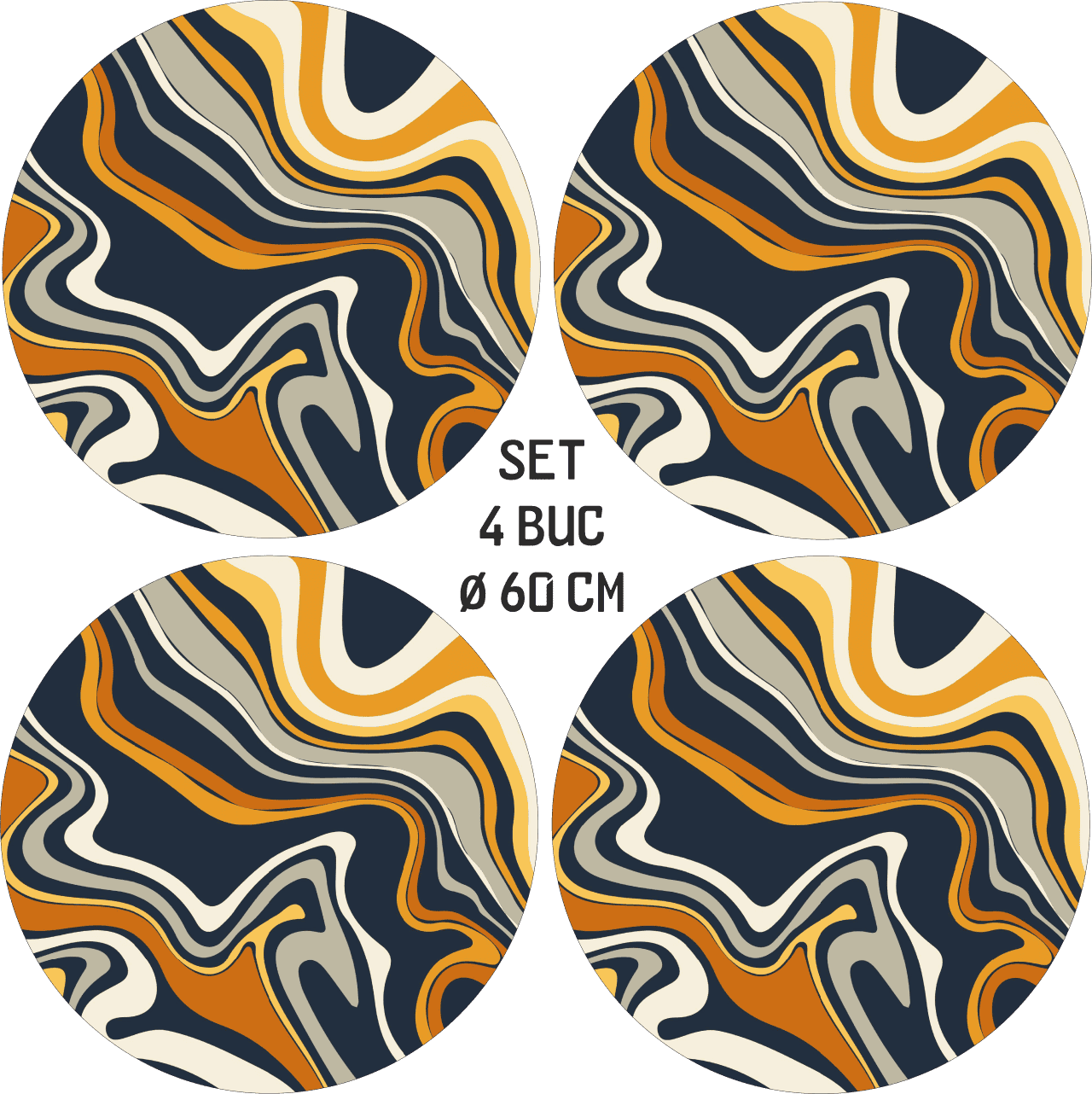 Set 4 Folii Imprimate Outdoor cu EcoSolvent, autoadezive, pentru decorarea jantelor auto, dimetru 60 cm, model FJT-21 FAVLine Selection