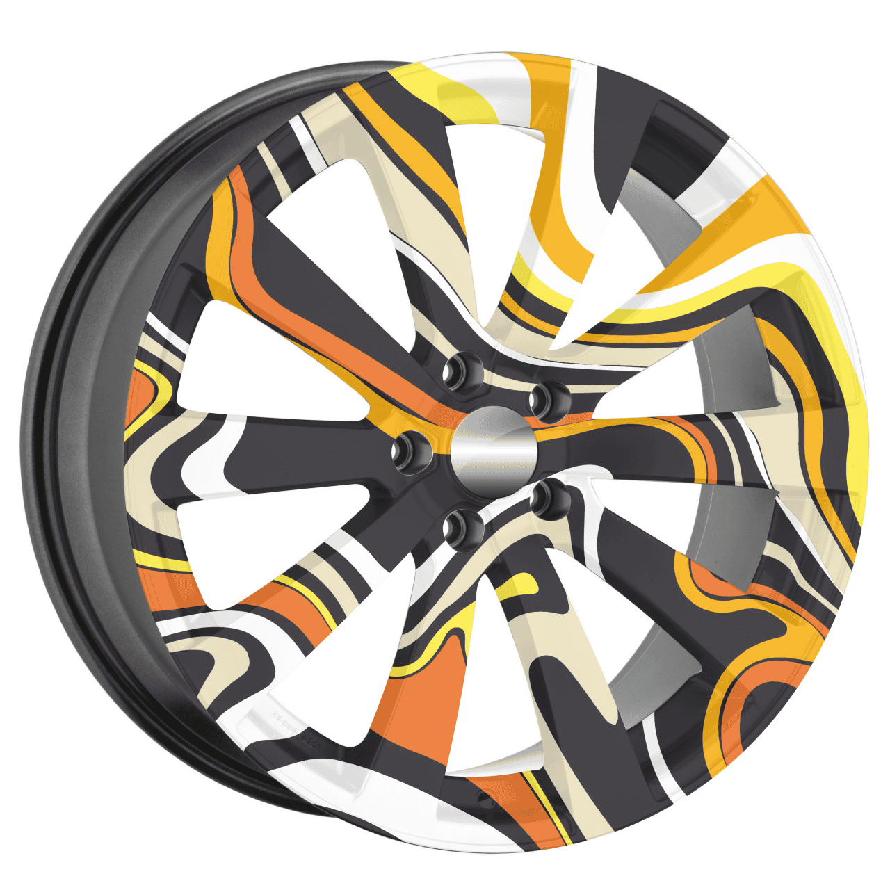 Set 4 Folii Imprimate Outdoor cu EcoSolvent, autoadezive, pentru decorarea jantelor auto, dimetru 60 cm, model FJT-21 FAVLine Selection