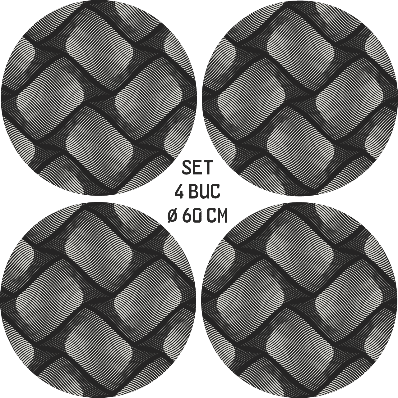 Set 4 Folii Imprimate Outdoor cu EcoSolvent, autoadezive, pentru decorarea jantelor auto, dimetru 60 cm, model FJT-22 FAVLine Selection