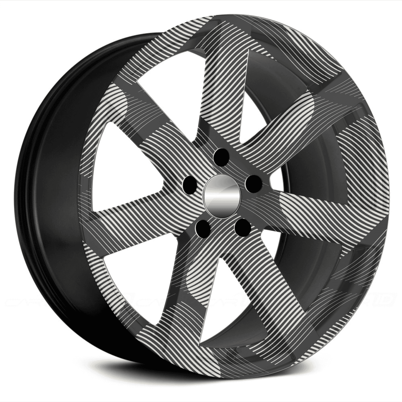 Set 4 Folii Imprimate Outdoor cu EcoSolvent, autoadezive, pentru decorarea jantelor auto, dimetru 60 cm, model FJT-22 FAVLine Selection