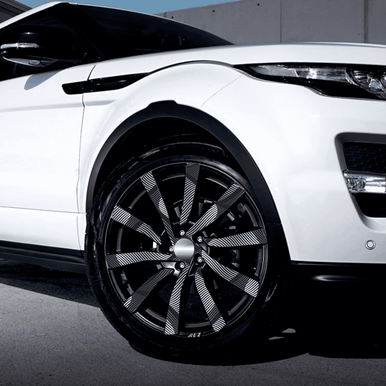 Set 4 Folii Imprimate Outdoor cu EcoSolvent, autoadezive, pentru decorarea jantelor auto, dimetru 60 cm, model FJT-22 FAVLine Selection