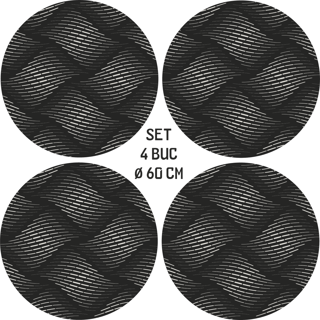 Set 4 Folii Imprimate Outdoor cu EcoSolvent, autoadezive, pentru decorarea jantelor auto, dimetru 60 cm, model FJT-23 FAVLine Selection