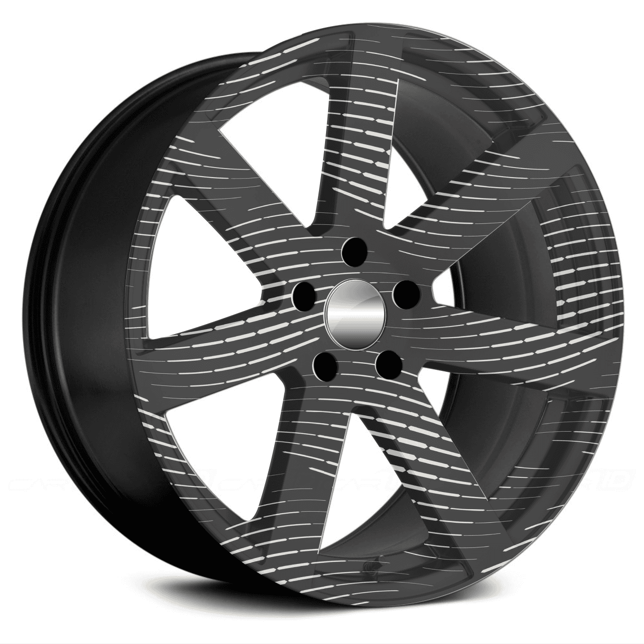 Set 4 Folii Imprimate Outdoor cu EcoSolvent, autoadezive, pentru decorarea jantelor auto, dimetru 60 cm, model FJT-23 FAVLine Selection