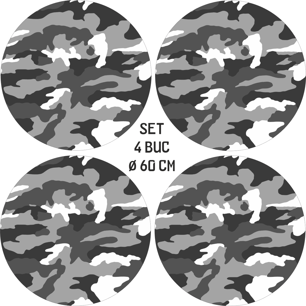 Set 4 Folii Imprimate Outdoor cu EcoSolvent, autoadezive, pentru decorarea jantelor auto, dimetru 60 cm, model FJT-24 FAVLine Selection