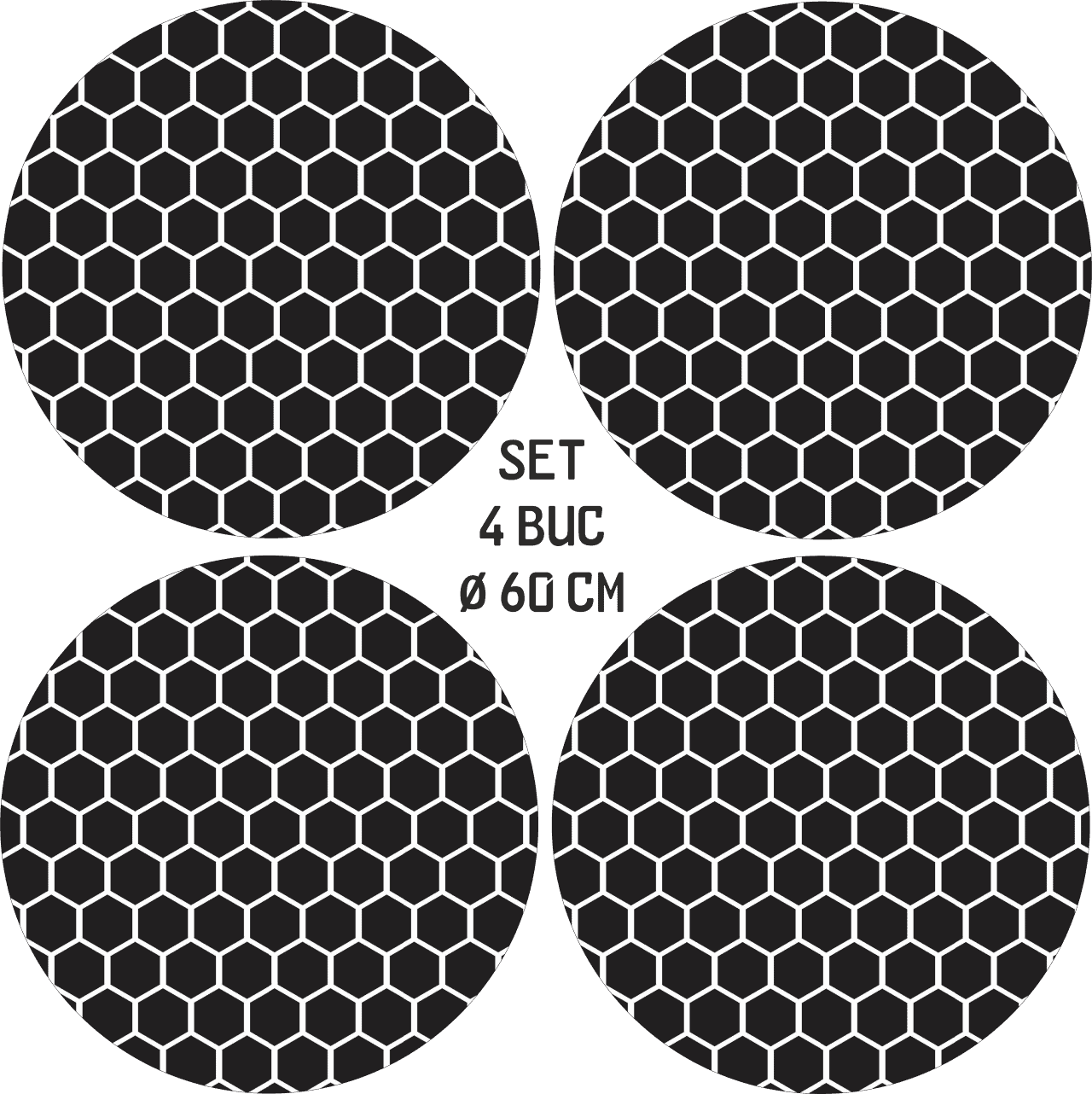 Set 4 Folii Imprimate Outdoor cu EcoSolvent, autoadezive, pentru decorarea jantelor auto, dimetru 60 cm, model FJT-26 FAVLine Selection