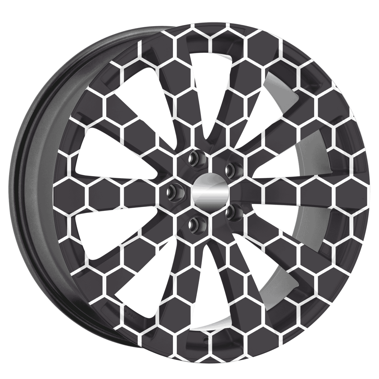 Set 4 Folii Imprimate Outdoor cu EcoSolvent, autoadezive, pentru decorarea jantelor auto, dimetru 60 cm, model FJT-26 FAVLine Selection