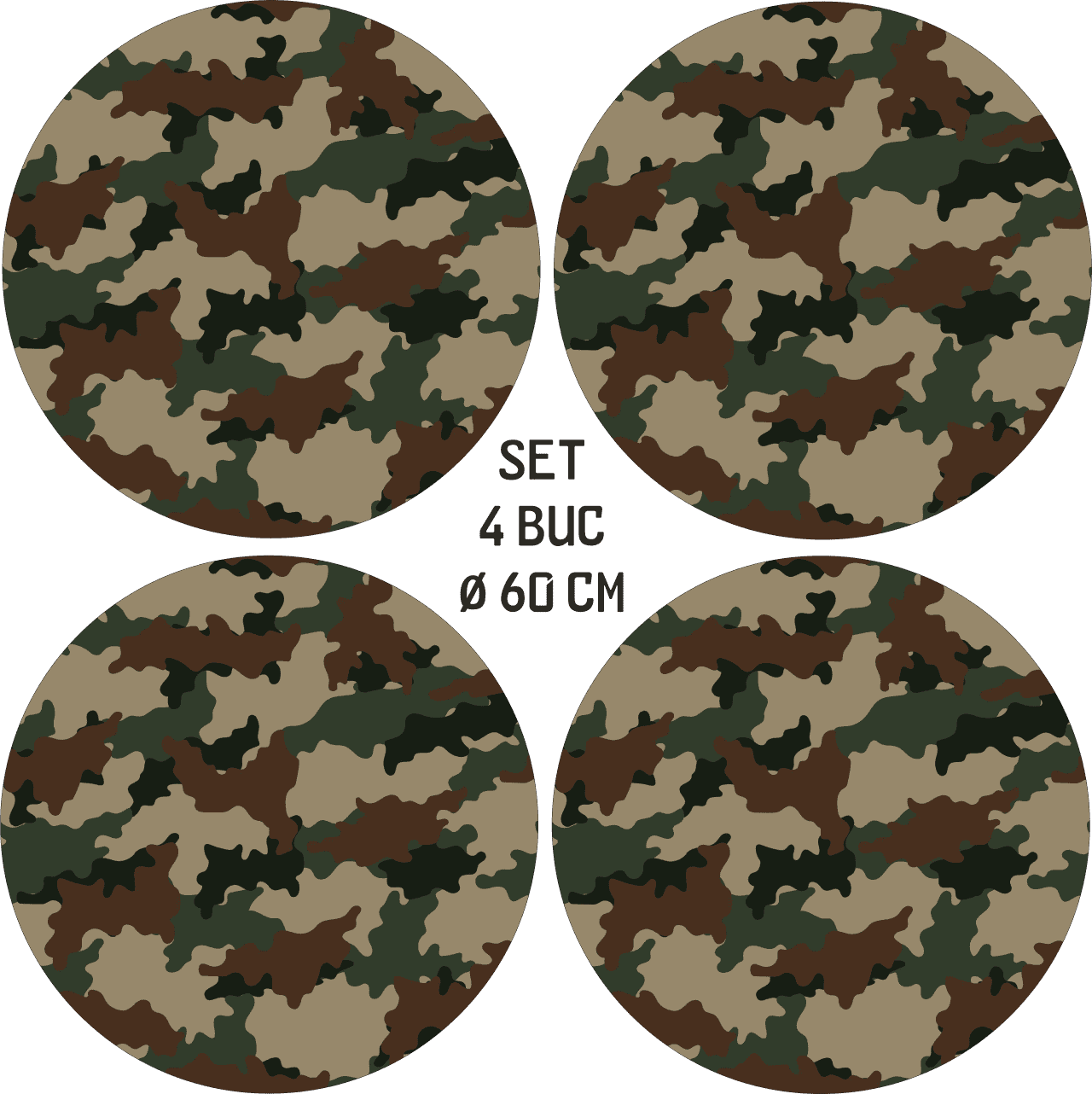 Set 4 Folii Imprimate Outdoor cu EcoSolvent, autoadezive, pentru decorarea jantelor auto, dimetru 60 cm, model FJT-27 FAVLine Selection