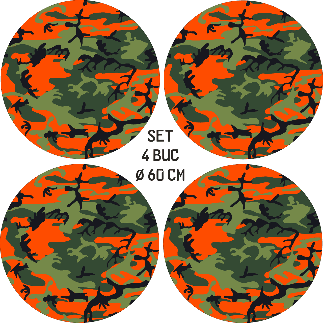 Set 4 Folii Imprimate Outdoor cu EcoSolvent, autoadezive, pentru decorarea jantelor auto, dimetru 60 cm, model FJT-29 FAVLine Selection