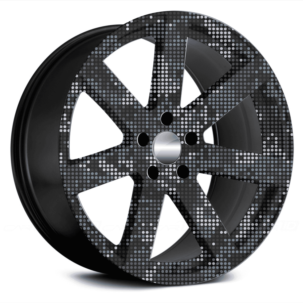 Set 4 Folii Imprimate Outdoor cu EcoSolvent, autoadezive, pentru decorarea jantelor auto, dimetru 60 cm, model FJT-31 FAVLine Selection