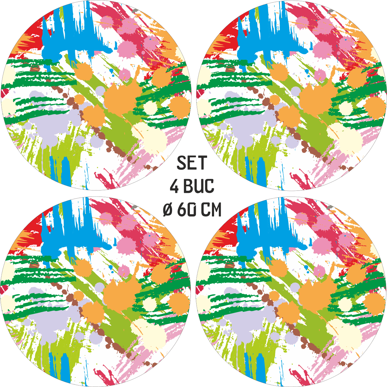 Set 4 Folii Imprimate Outdoor cu EcoSolvent, autoadezive, pentru decorarea jantelor auto, dimetru 60 cm, model FJT-33 FAVLine Selection