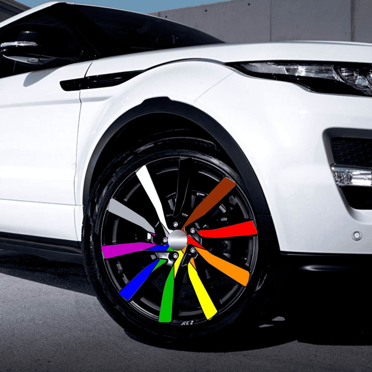 Set 4 Folii Imprimate Outdoor cu EcoSolvent, autoadezive, pentru decorarea jantelor auto, dimetru 60 cm, model FJT-35 FAVLine Selection