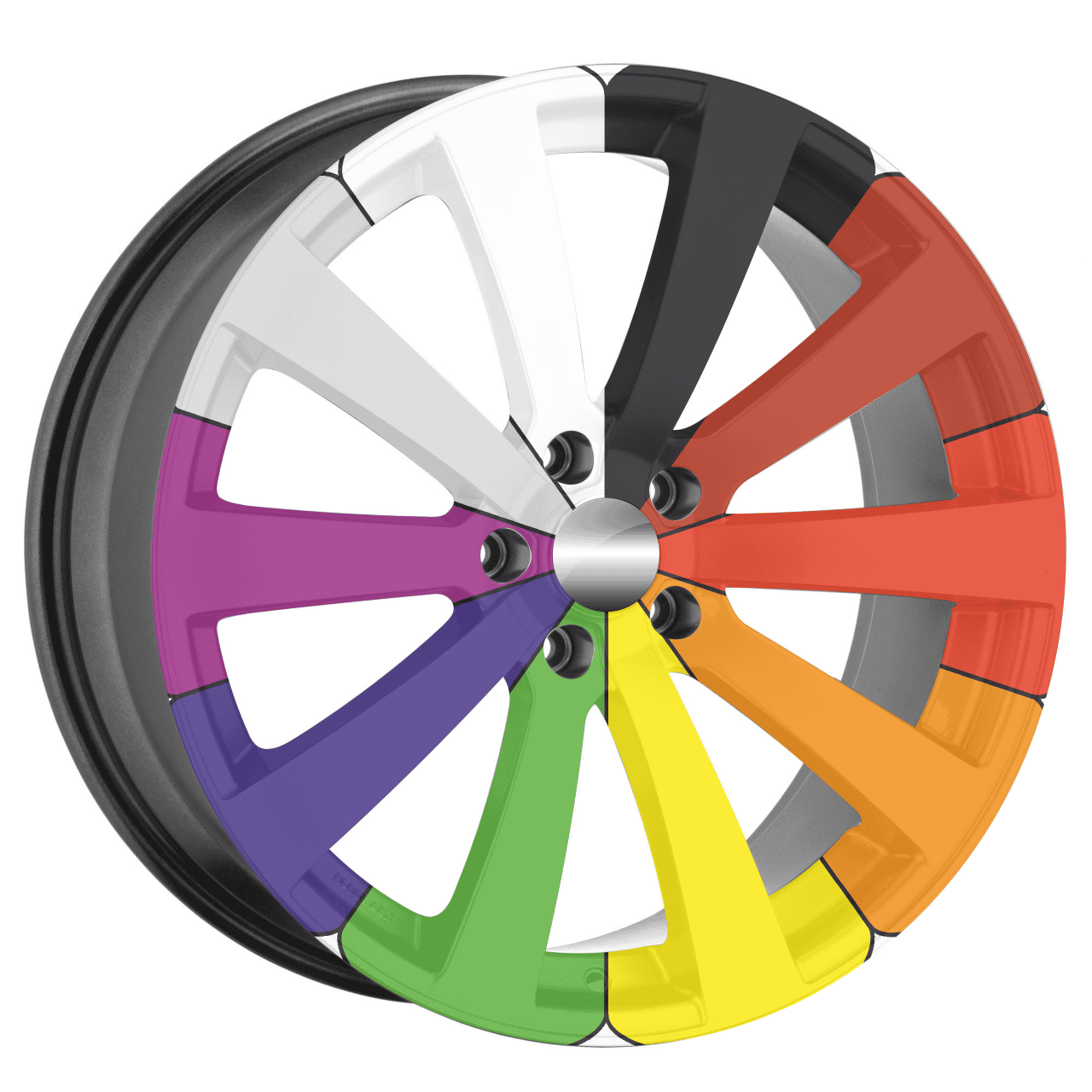 Set 4 Folii Imprimate Outdoor cu EcoSolvent, autoadezive, pentru decorarea jantelor auto, dimetru 60 cm, model FJT-35 FAVLine Selection