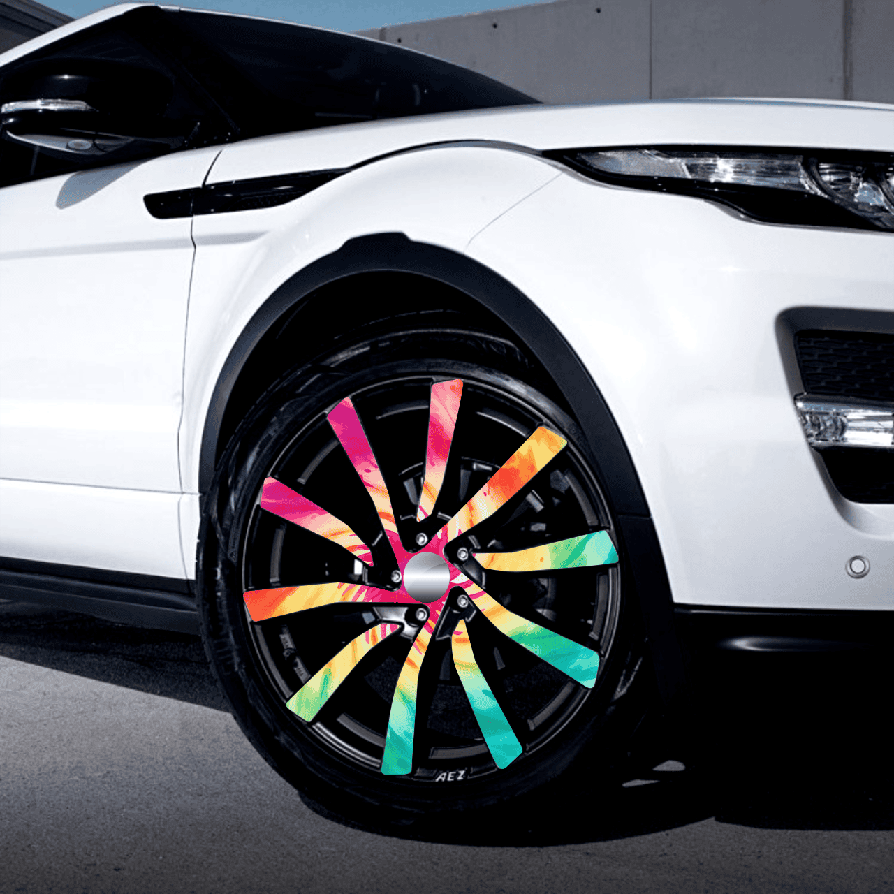 Set 4 Folii Imprimate Outdoor cu EcoSolvent, autoadezive, pentru decorarea jantelor auto, dimetru 60 cm, model FJT-39 FAVLine Selection