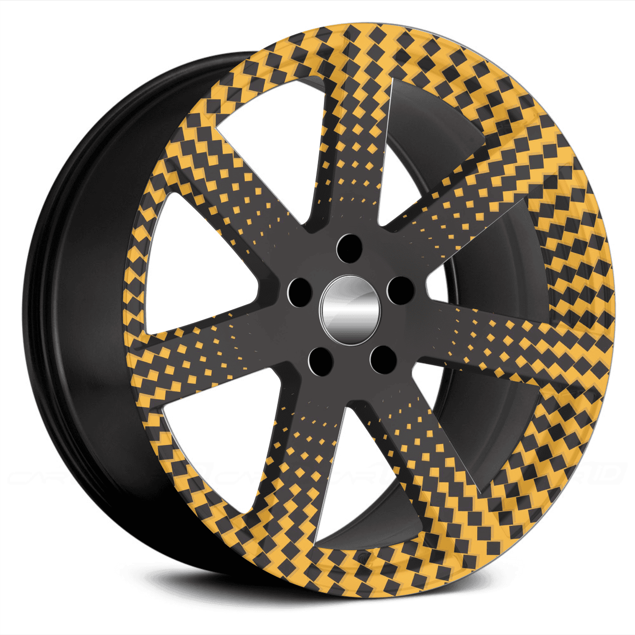 Set 4 Folii Imprimate Outdoor cu EcoSolvent, autoadezive, pentru decorarea jantelor auto, dimetru 60 cm, model FJT-40 FAVLine Selection