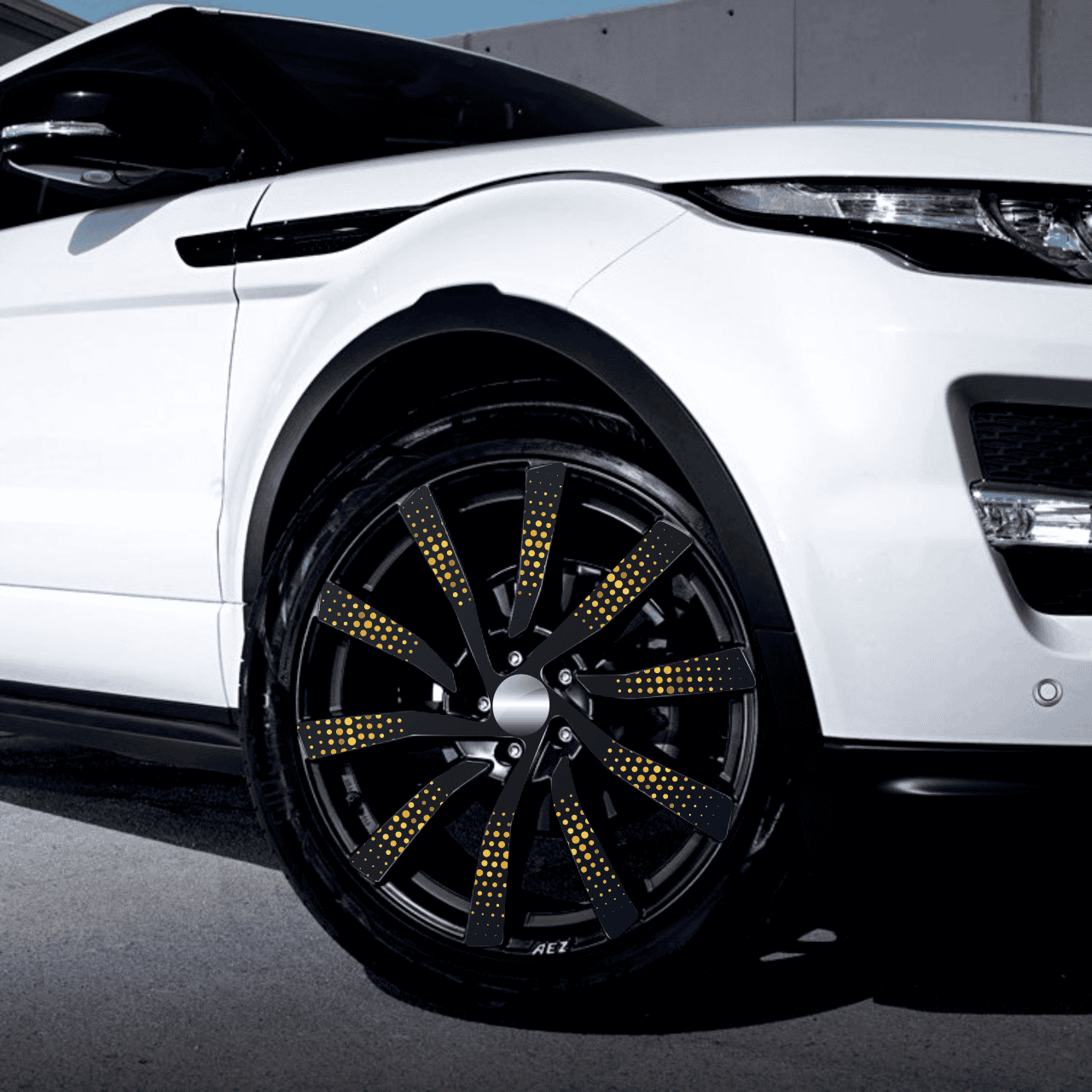 Set 4 Folii Imprimate Outdoor cu EcoSolvent, autoadezive, pentru decorarea jantelor auto, dimetru 60 cm, model FJT-41 FAVLine Selection