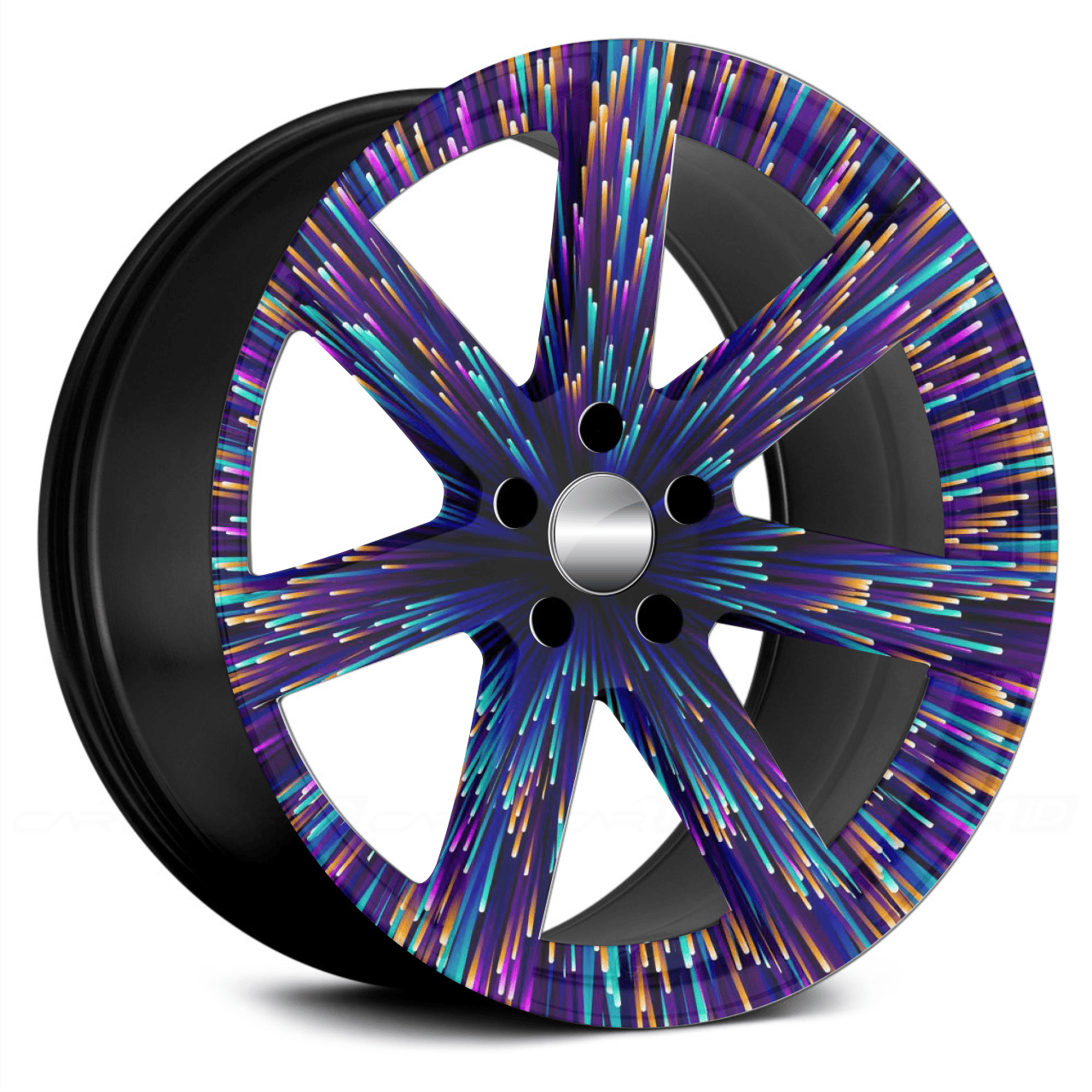 Set 4 Folii Imprimate Outdoor cu EcoSolvent, autoadezive, pentru decorarea jantelor auto, dimetru 60 cm, model FJT-42 FAVLine Selection