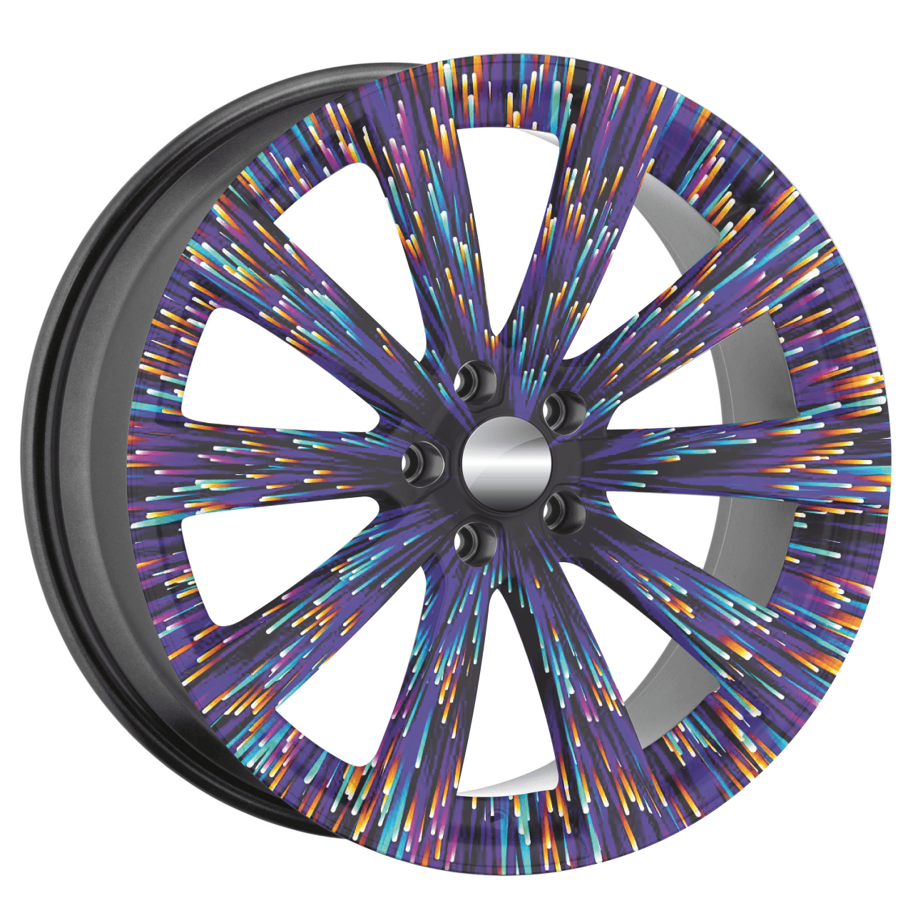 Set 4 Folii Imprimate Outdoor cu EcoSolvent, autoadezive, pentru decorarea jantelor auto, dimetru 60 cm, model FJT-42 FAVLine Selection