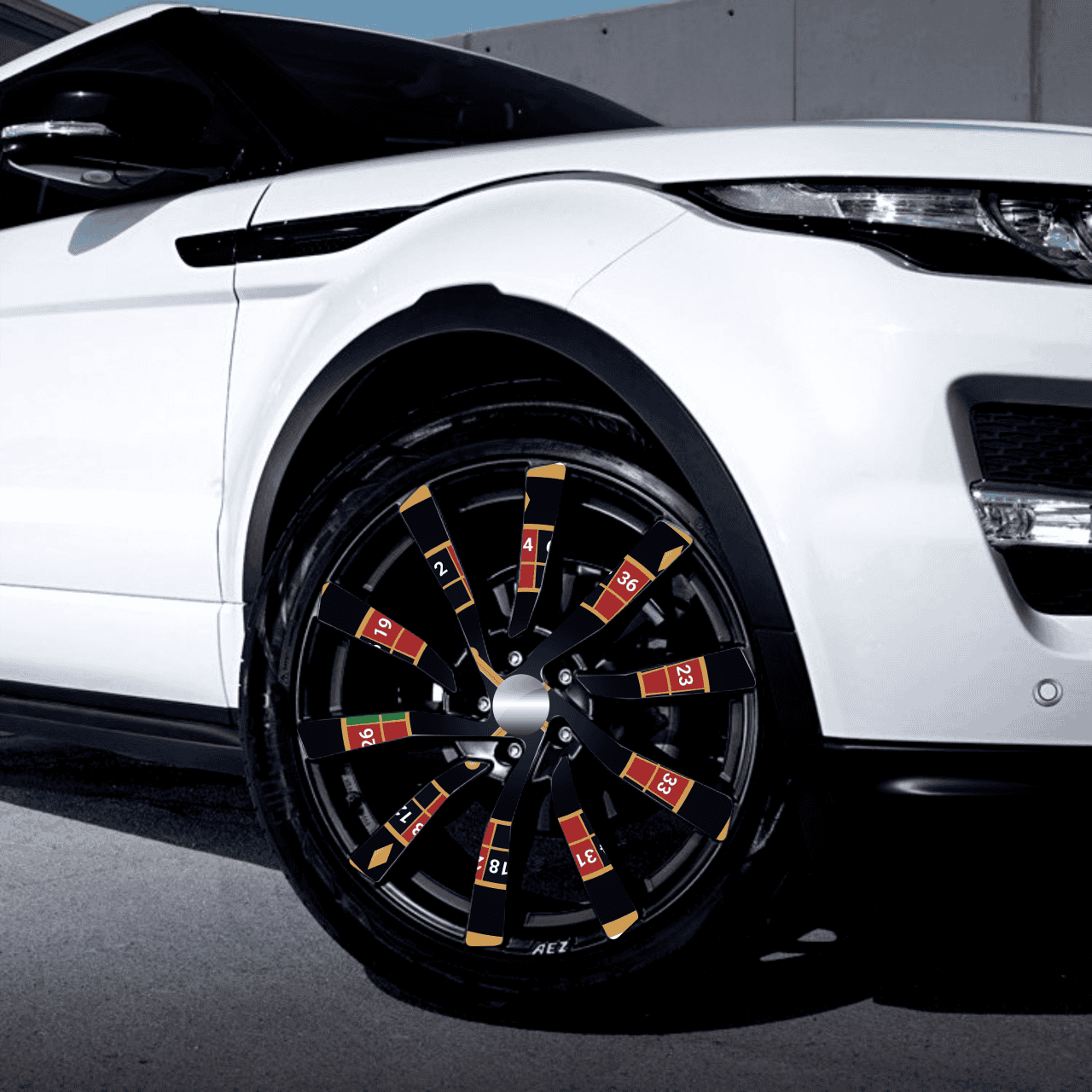 Set 4 Folii Imprimate Outdoor cu EcoSolvent, autoadezive, pentru decorarea jantelor auto, dimetru 60 cm, model FJT-43 FAVLine Selection